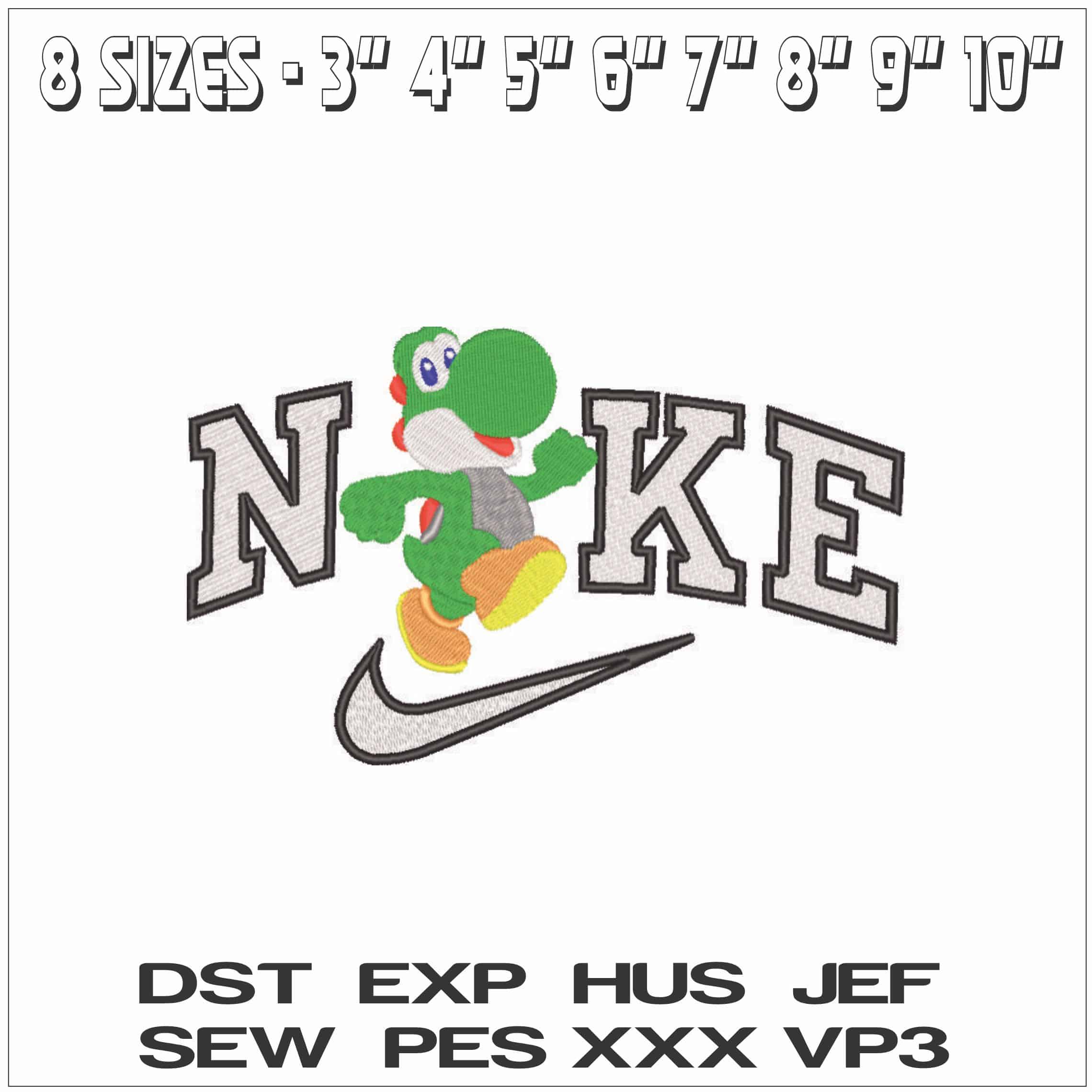 Nike Yoshi - Super Mario-Elegant embroidery design file - instant download — view 2