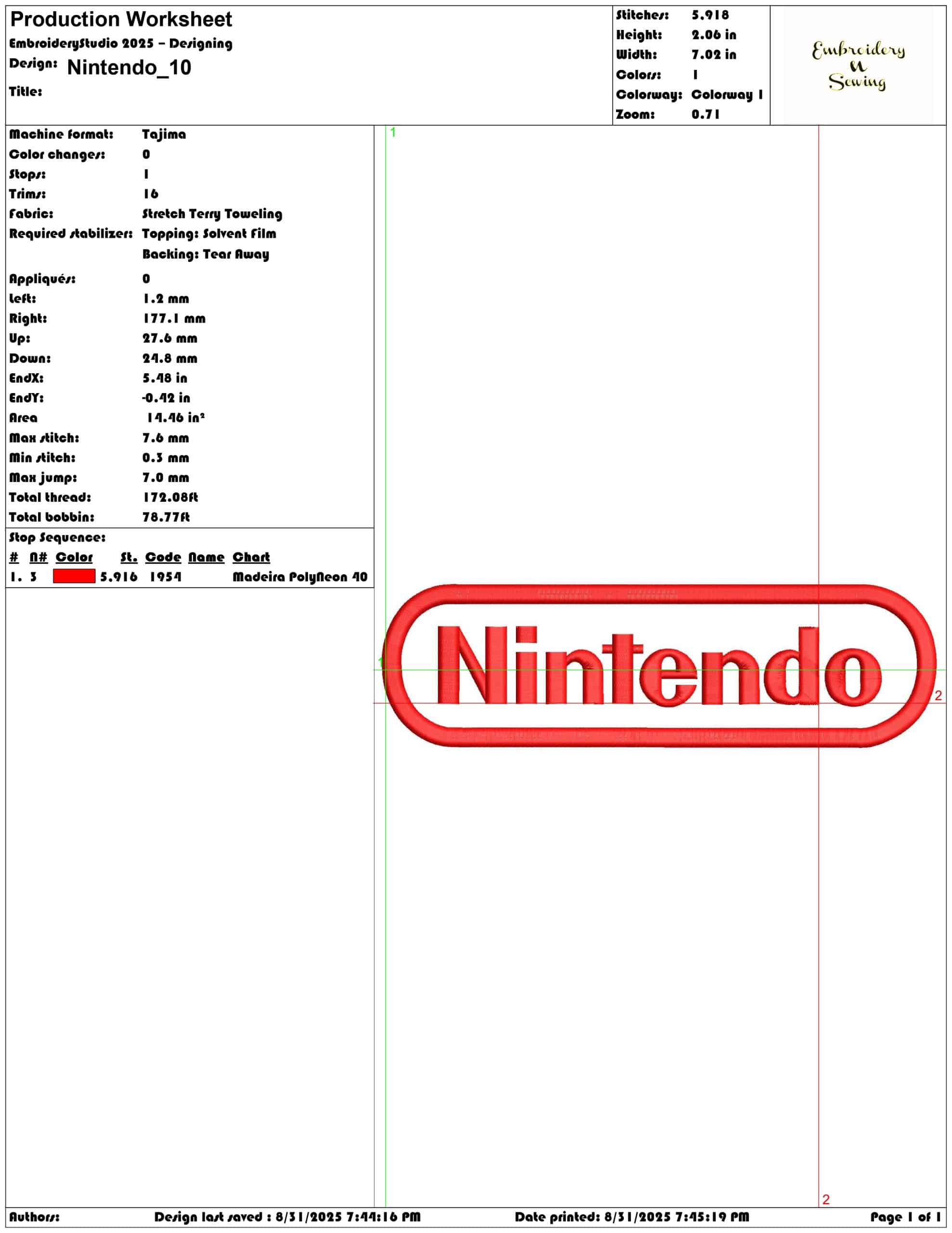 Nintendo-Elegant embroidery design file - instant download — view 3