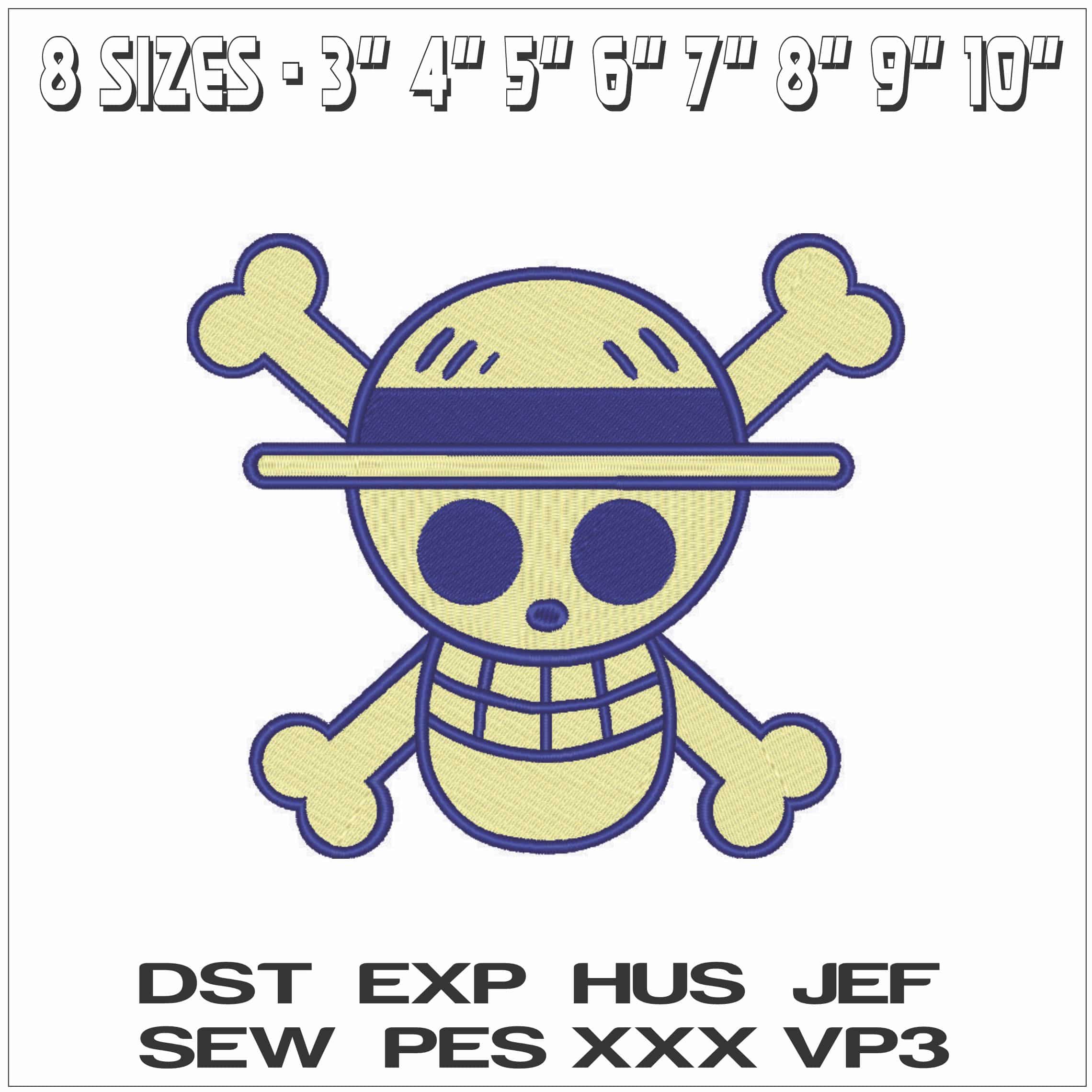 One Piece 2 Color-Elegant embroidery design file - instant download — view 2