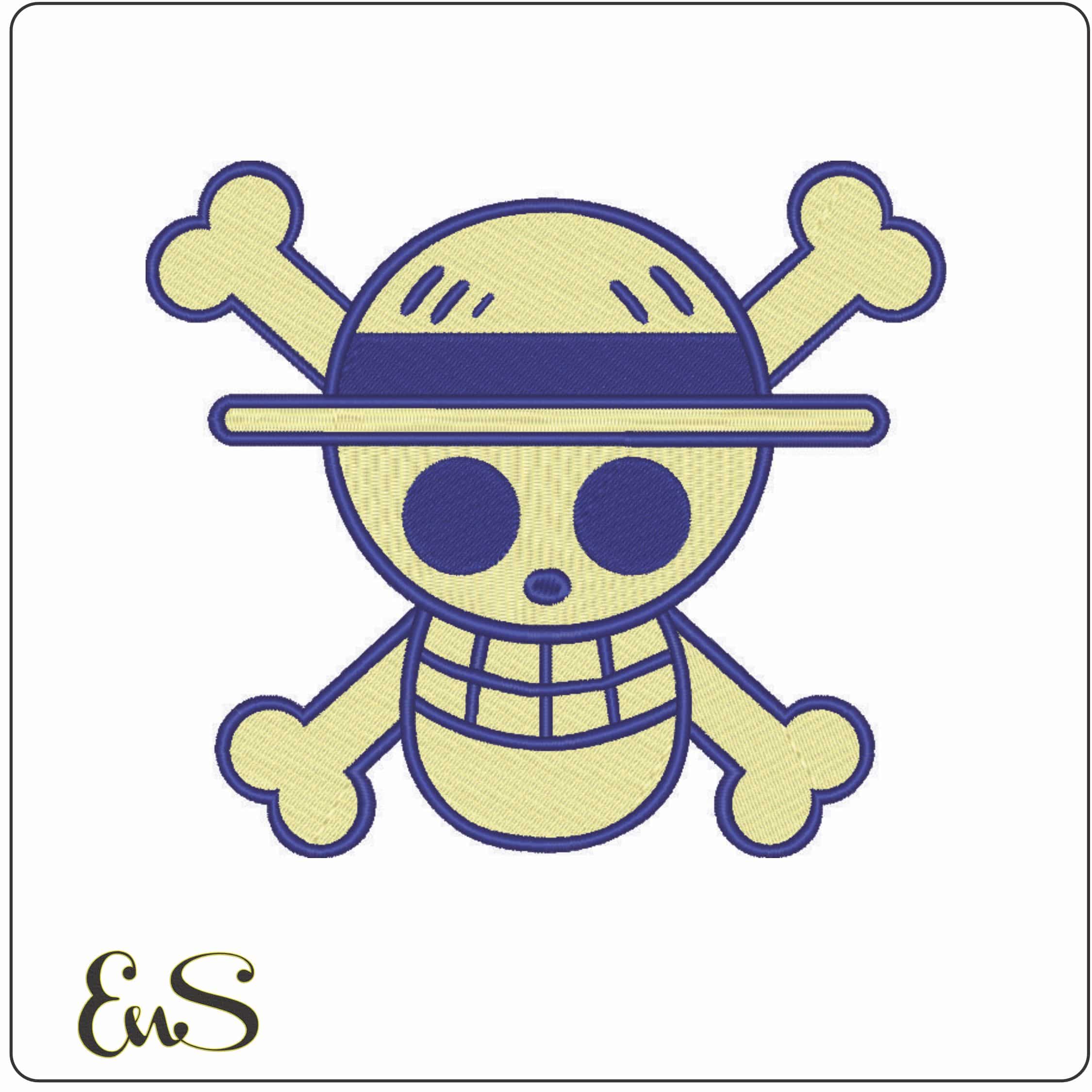 One Piece 2 Color-Elegant embroidery design file - instant download