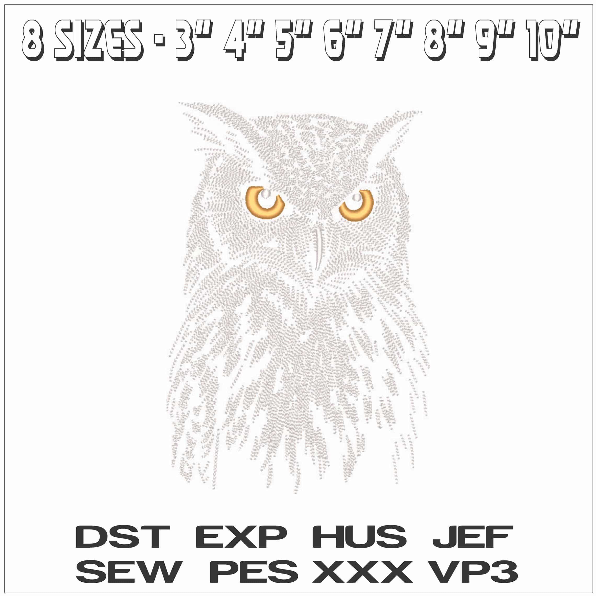 Owl Line art-Elegant embroidery design file - instant download — view 2