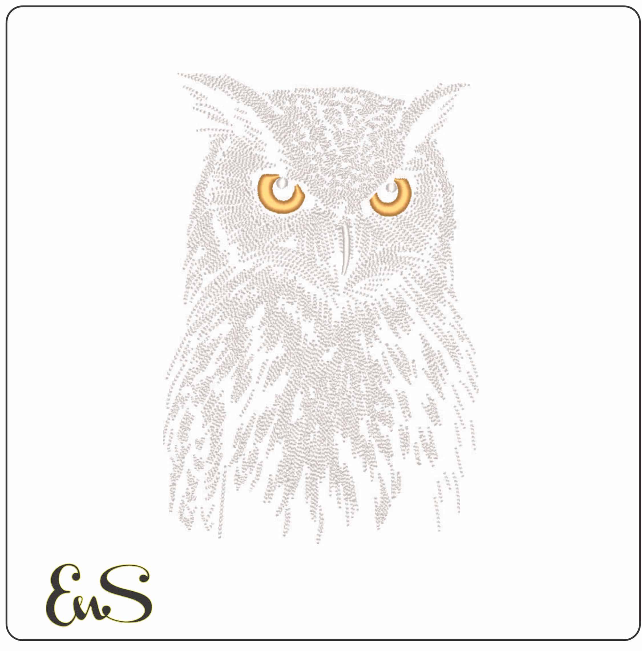 Owl Line art-Elegant embroidery design file - instant download