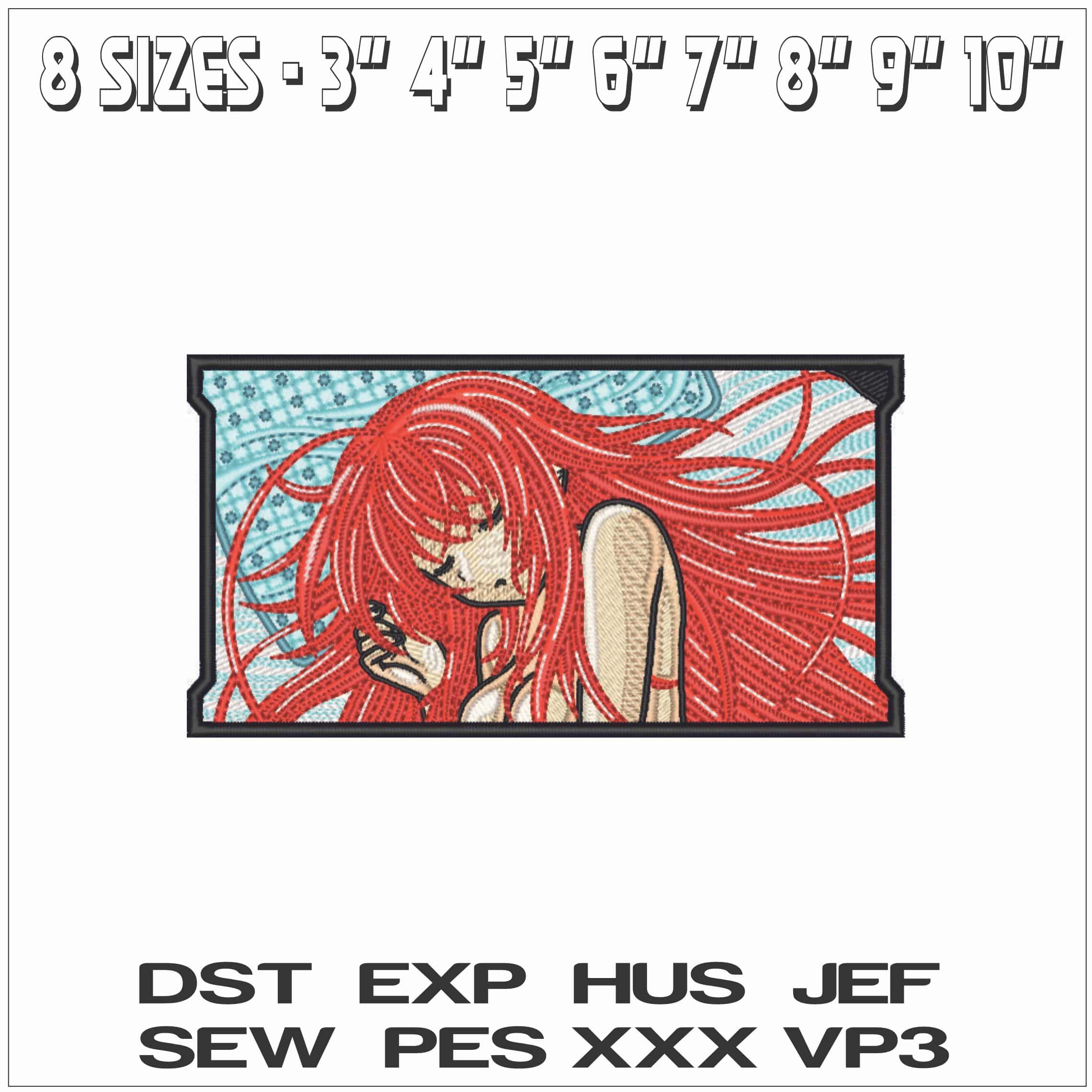 Rias Gremory - High School DxD - Anime-Elegant embroidery design file - instant download — view 2