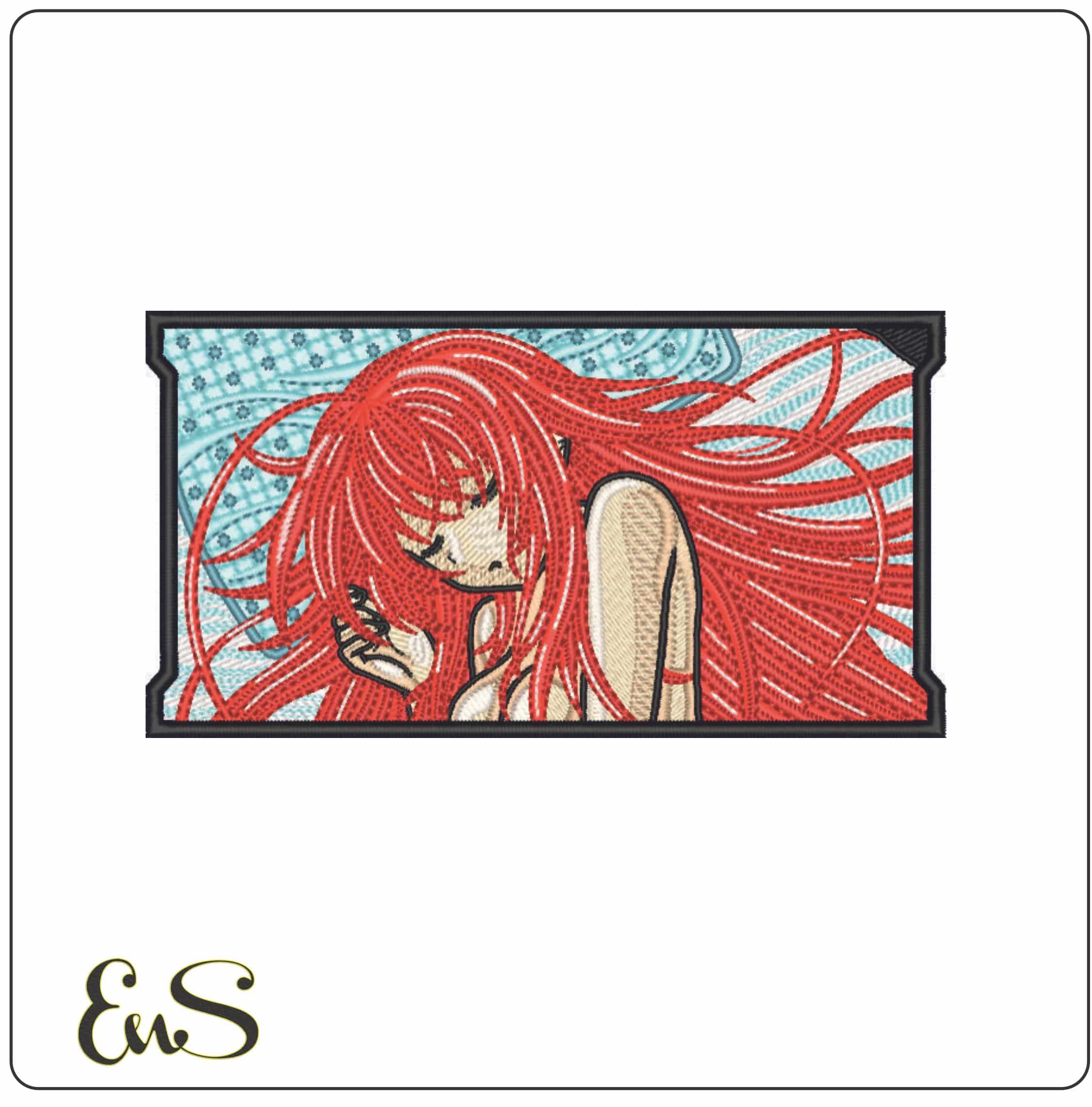 Rias Gremory - High School DxD - Anime-Elegant embroidery design file - instant download