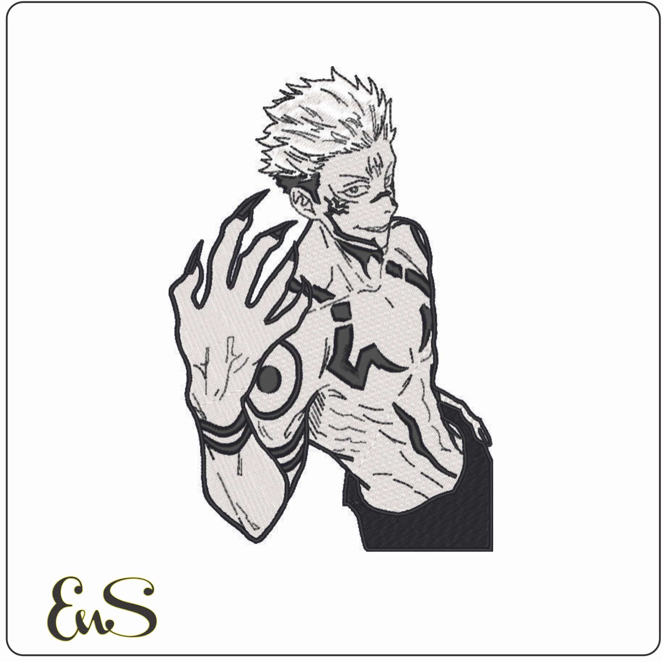 Ryomen Sukuna - Jujutsu Kaisen - Anime-Elegant embroidery design file - instant download