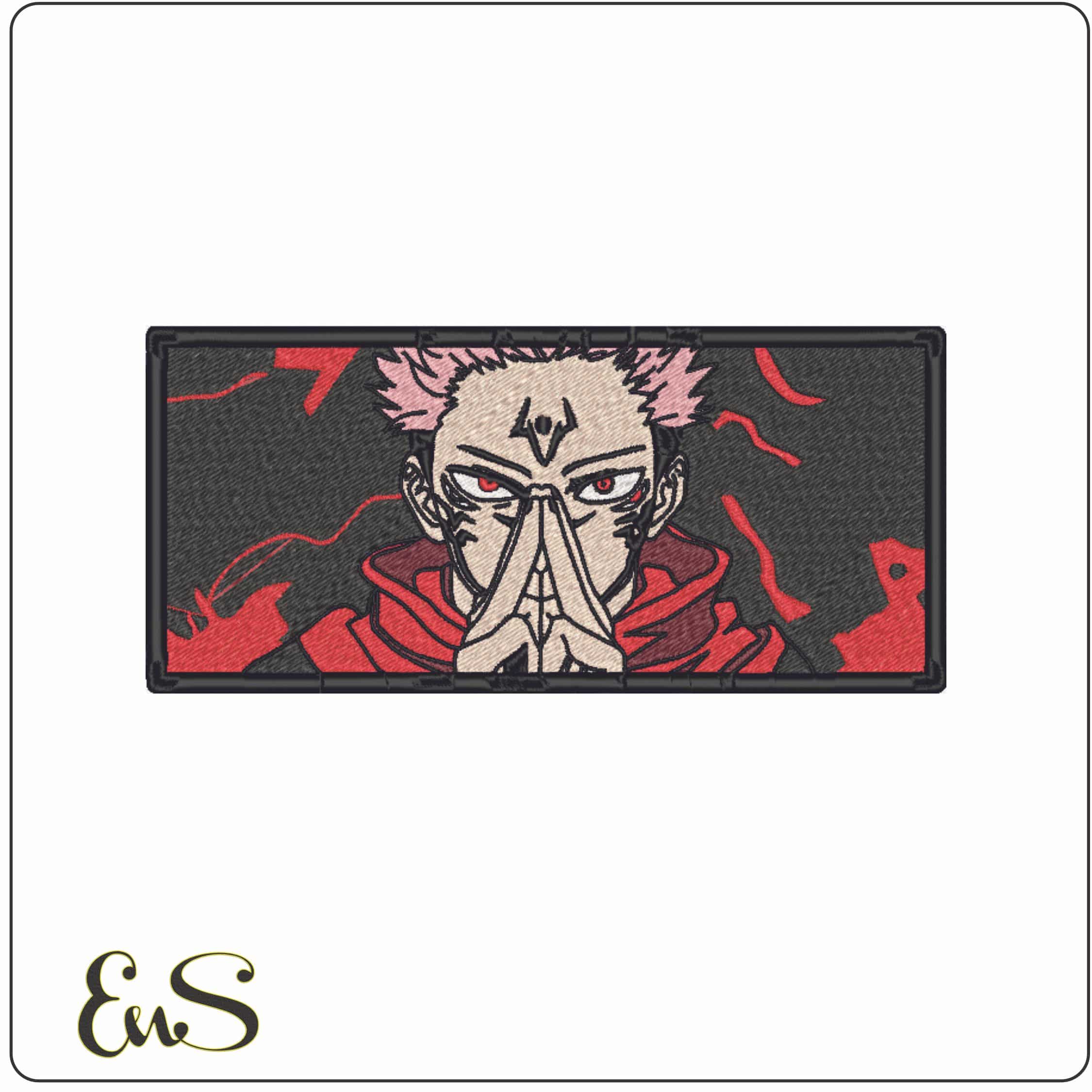 Ryomen Sukuna In Frame - Jujutsu Kaisen - Anime-Elegant embroidery design file - instant download