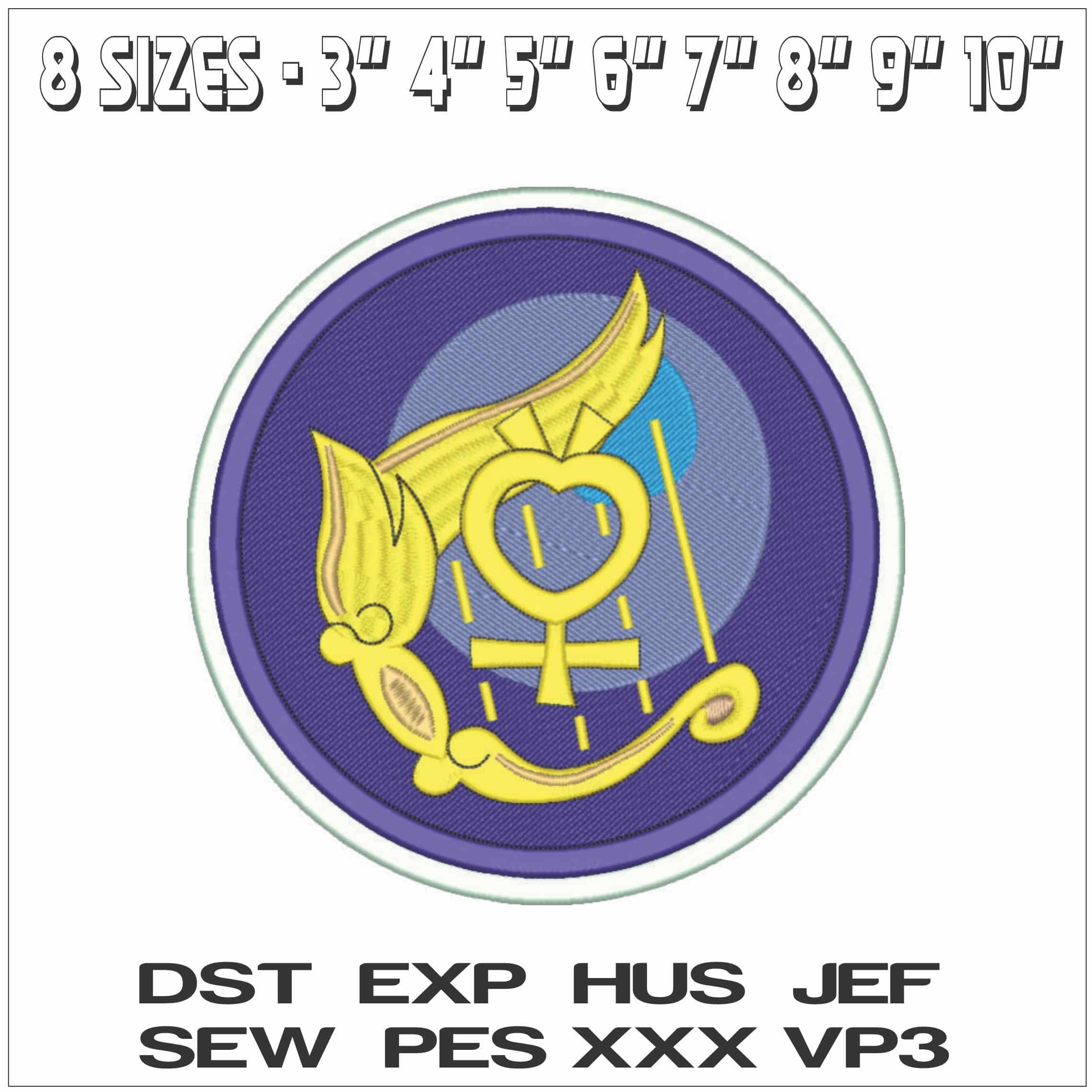 Sailor Mercury Symbol - Sailor Moon  - Anime-Elegant embroidery design file - instant download — view 2