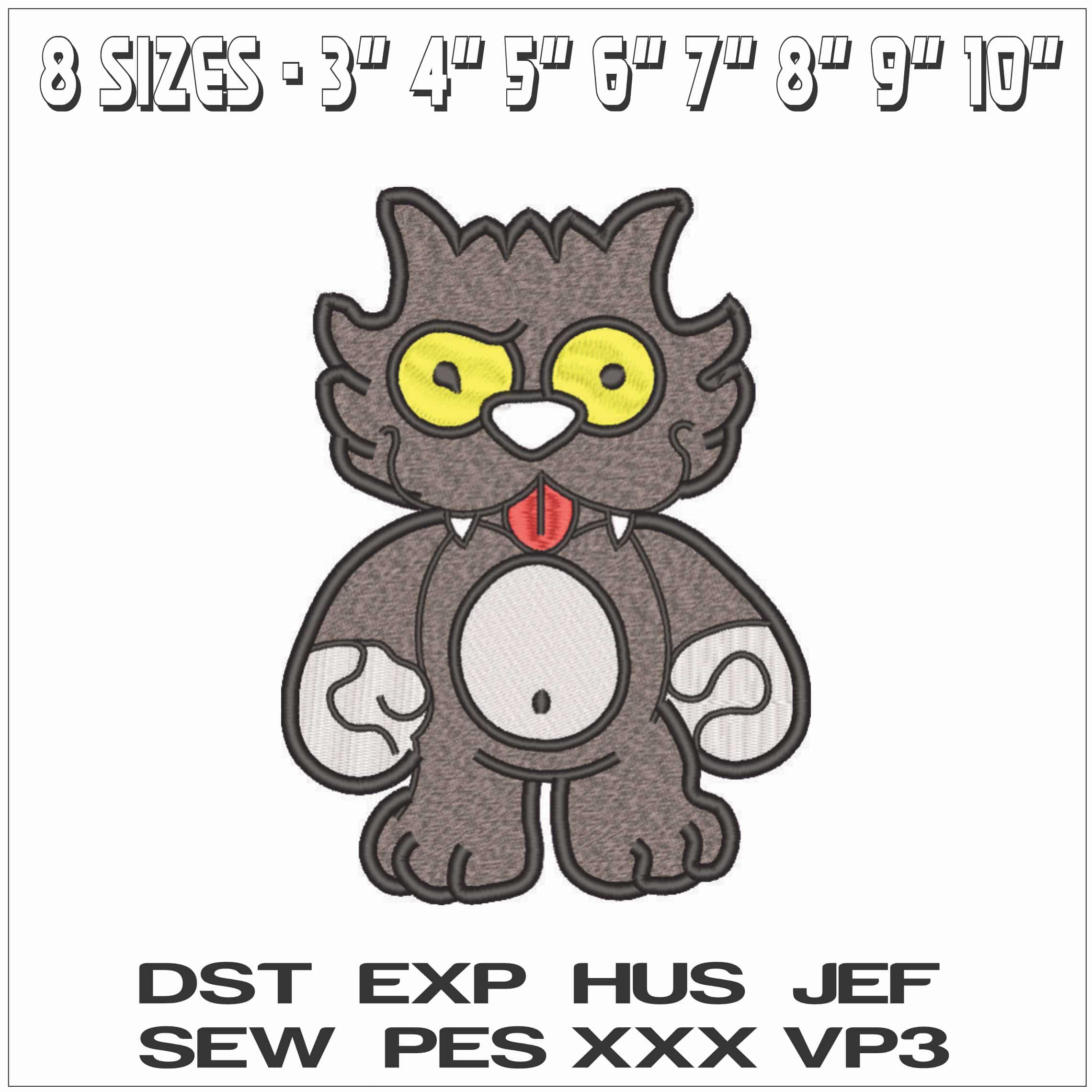 Scratchy - Itchy and Scratchy - The Simpsons-Elegant embroidery design file - instant download — view 2