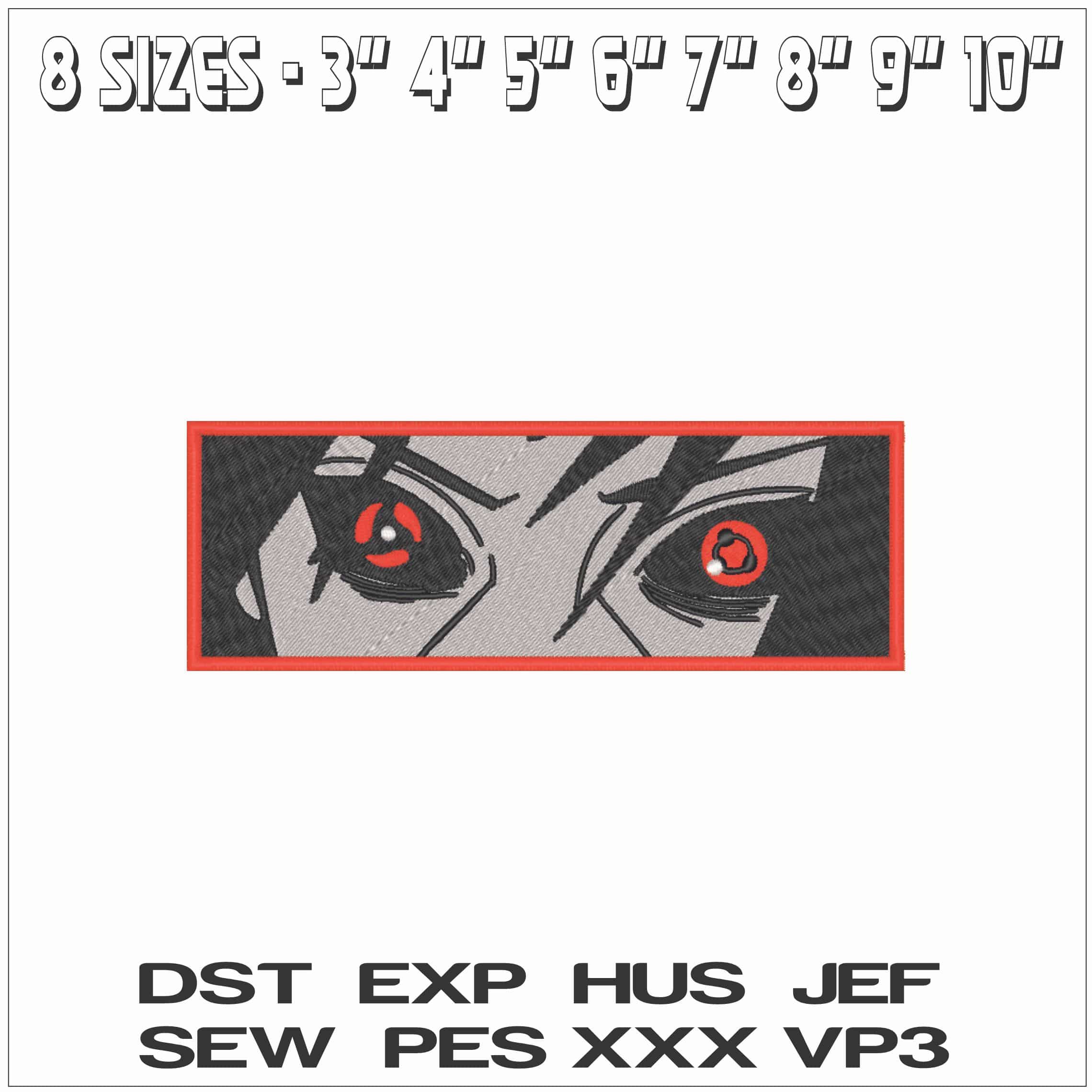 Sharingan Jutsu Uchiha eyes - Naruto - Anime-Elegant embroidery design file - instant download — view 2