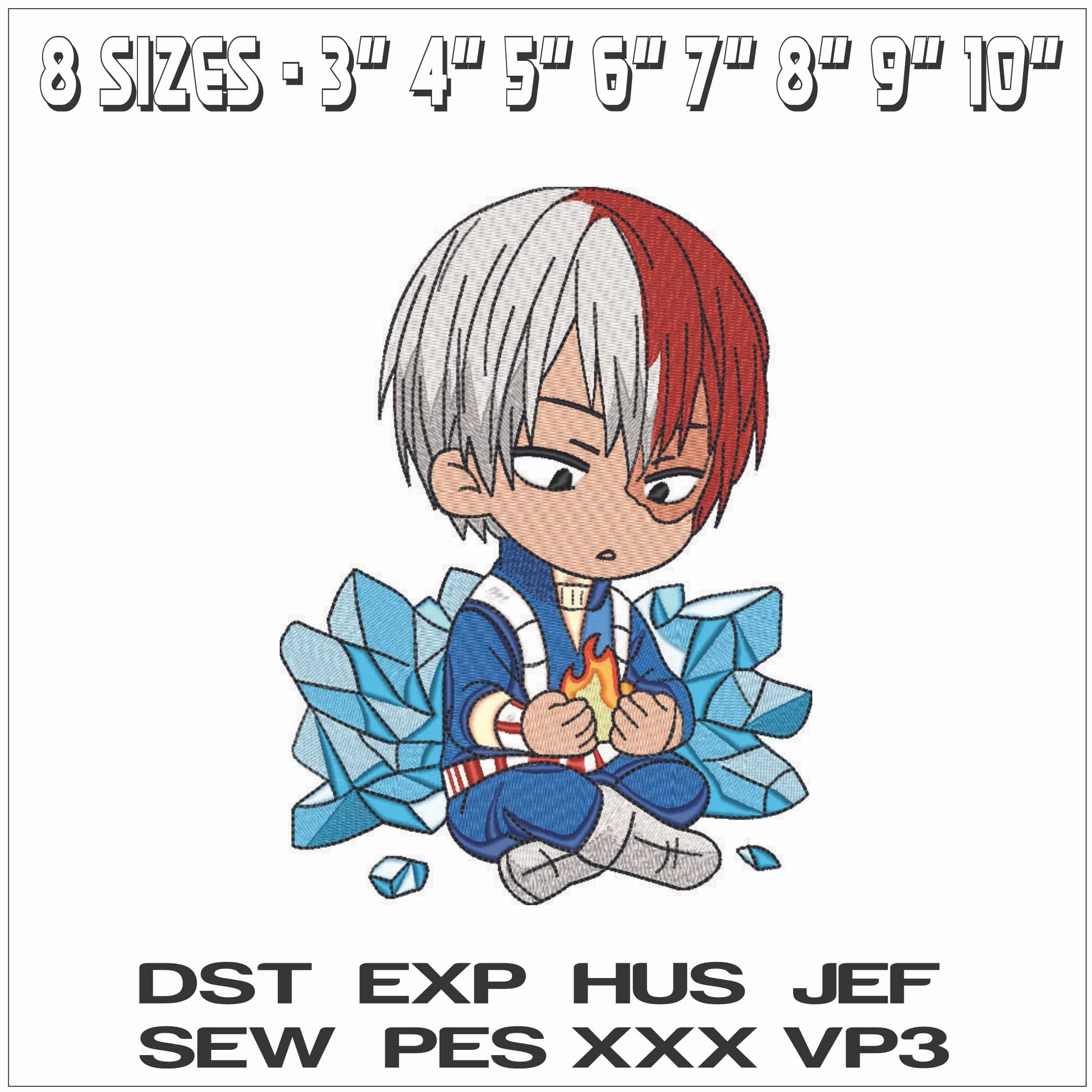Shoto Todoroki - My Hero Academia - Anime-Elegant embroidery design file - instant download — view 2