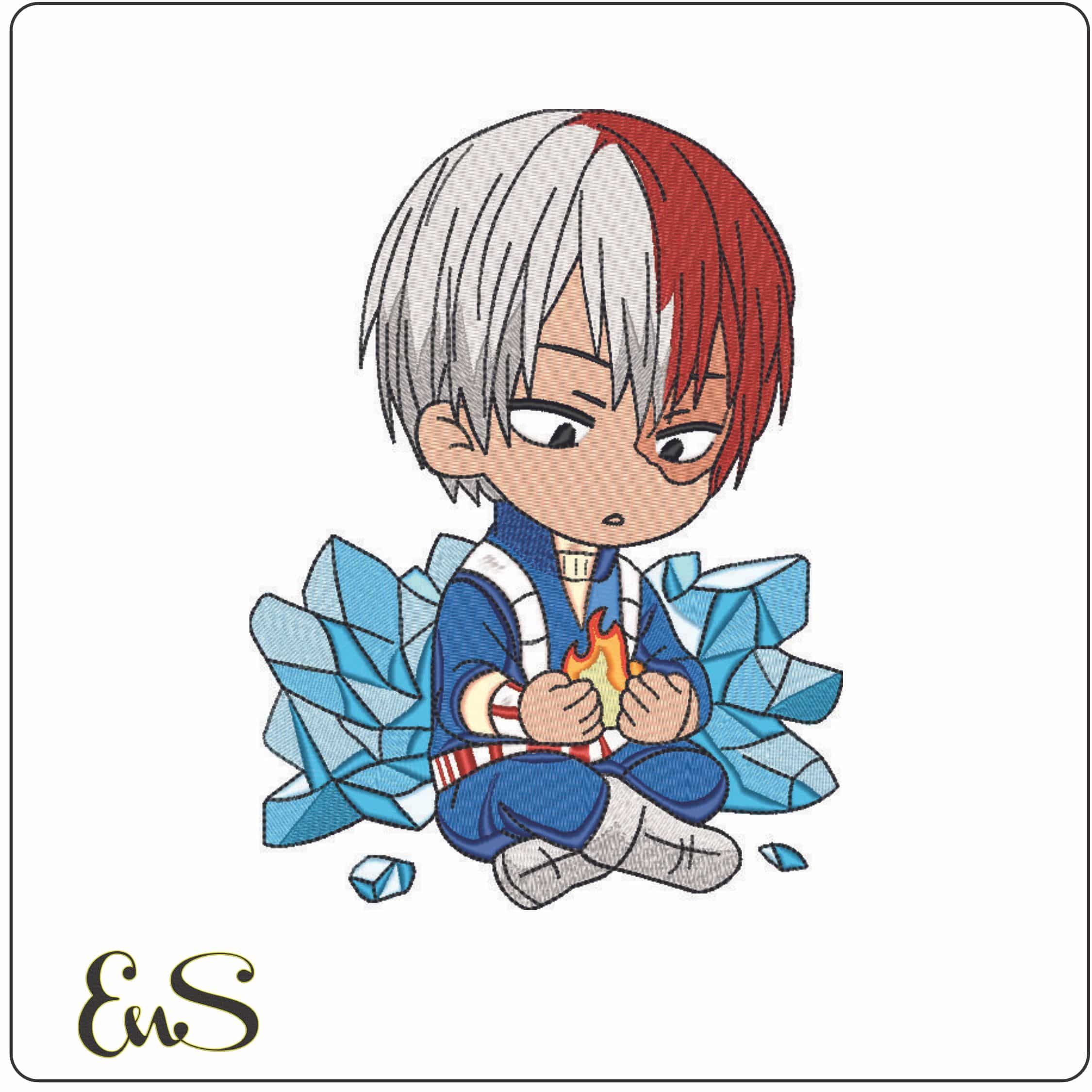 Shoto Todoroki - My Hero Academia - Anime-Elegant embroidery design file - instant download