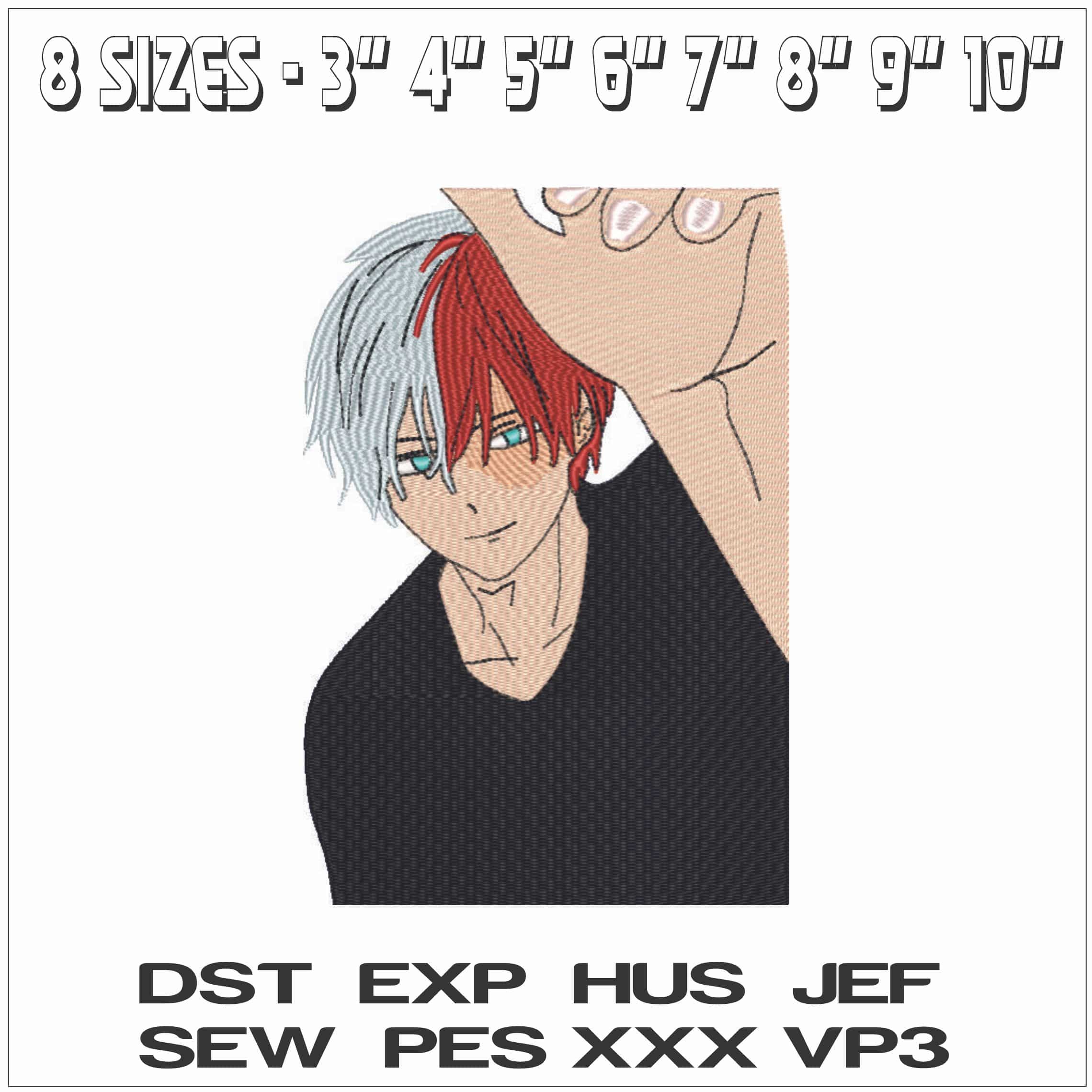 Shoto Todoroki Posing - My Hero Academia - Anime-Elegant embroidery design file - instant download — view 2