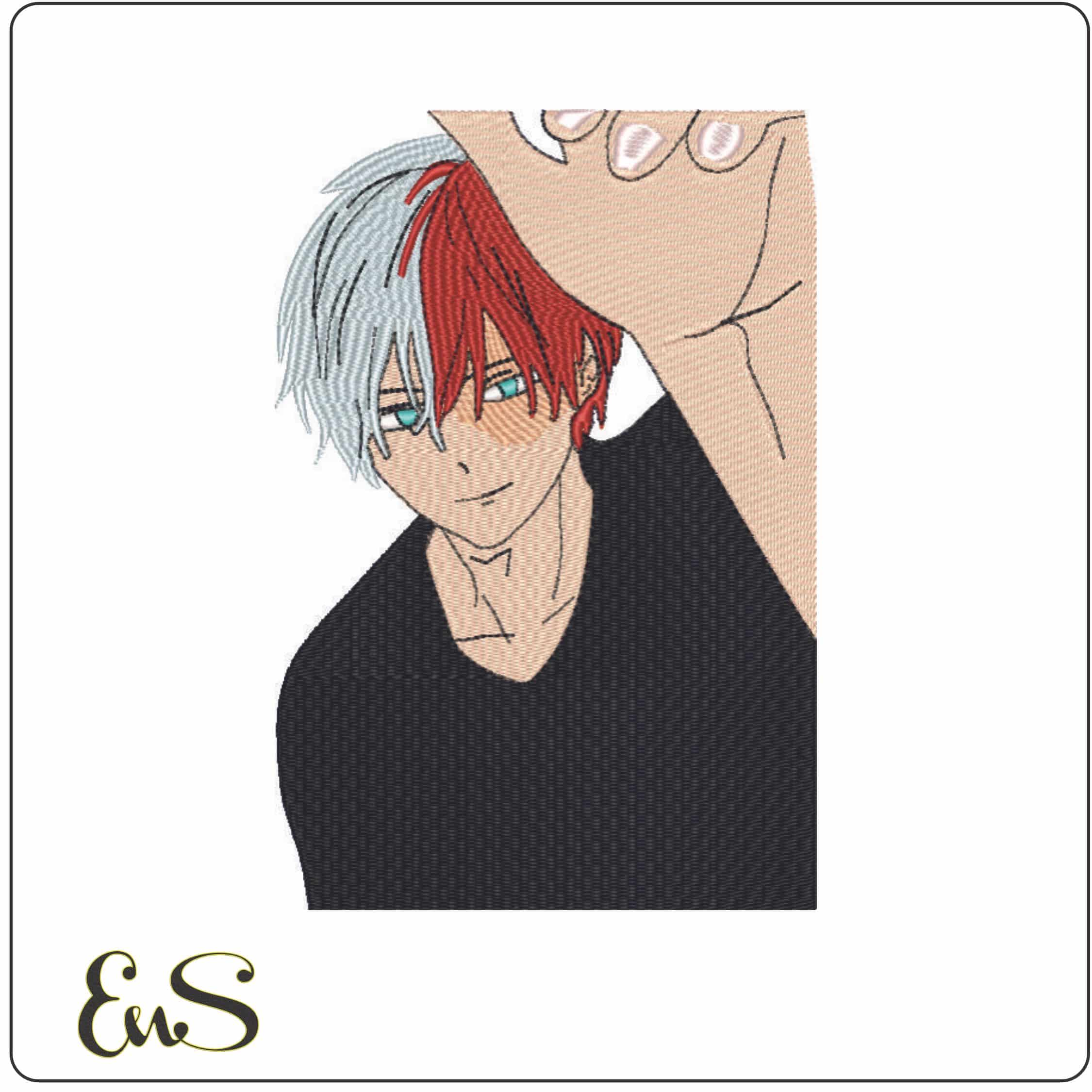 Shoto Todoroki Posing - My Hero Academia - Anime-Elegant embroidery design file - instant download