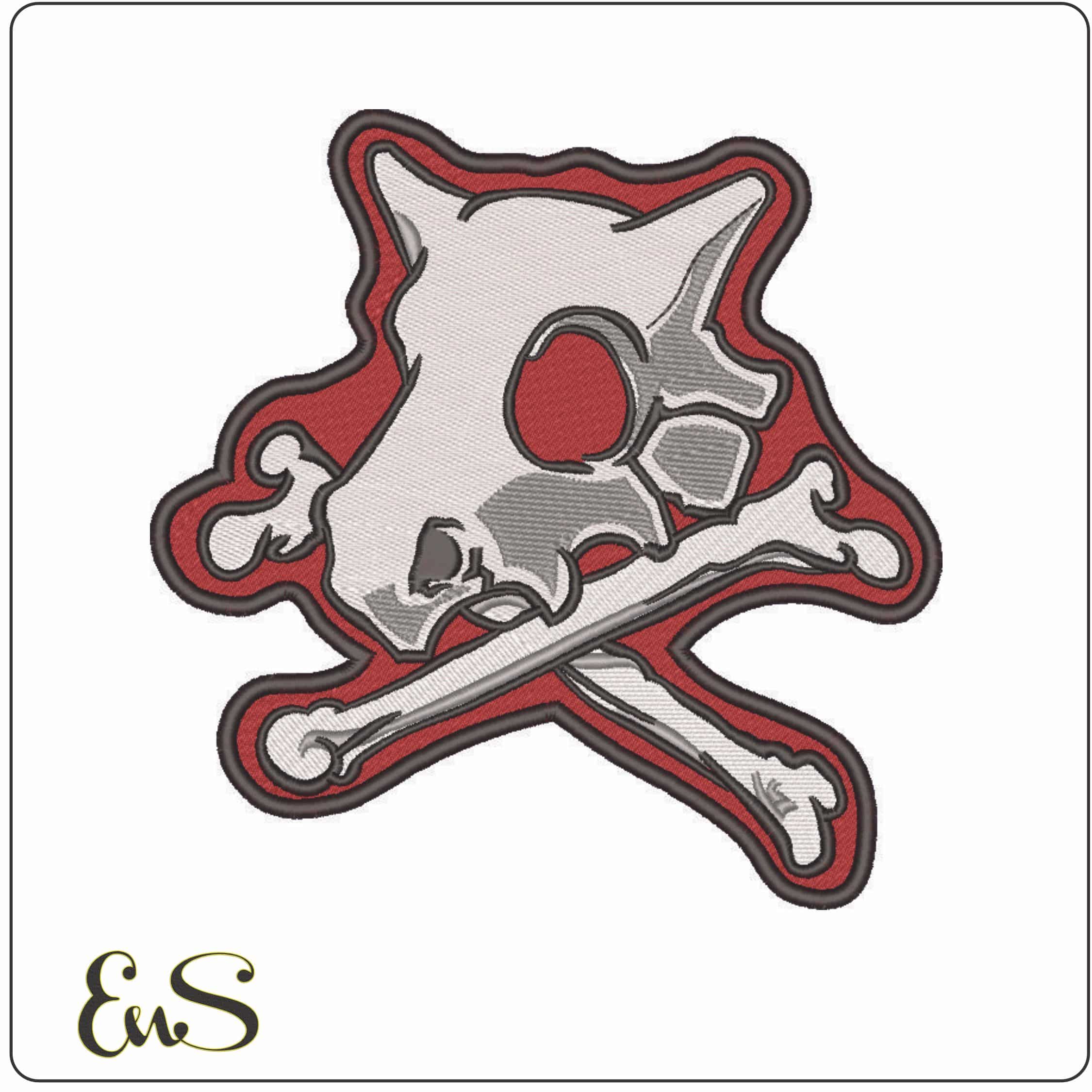 Skull and Bone Cubone - Pokemon - Anime-Elegant embroidery design file - instant download