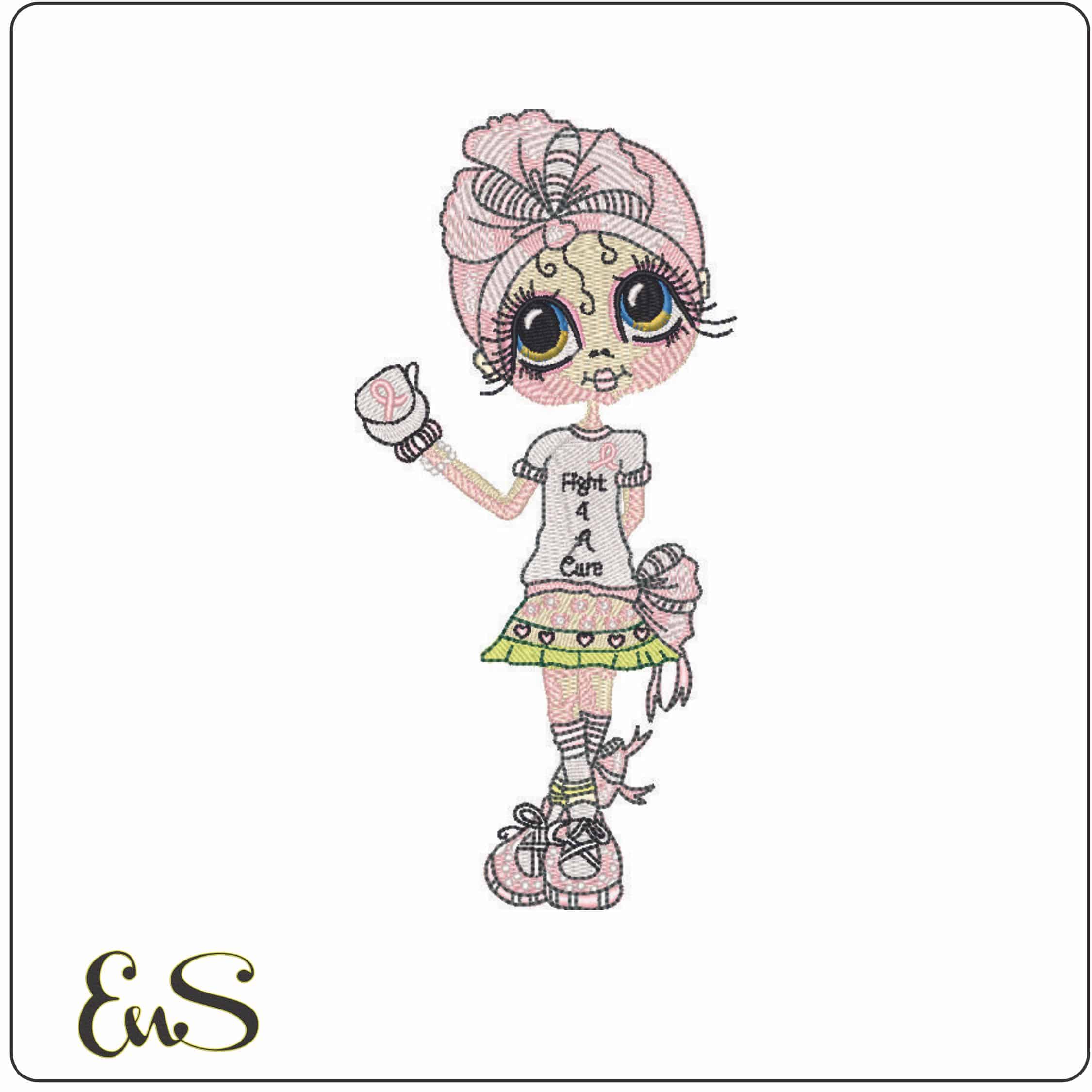 Special Care Bestie of Hope - Fight 4 A Cure-Elegant embroidery design file - instant download