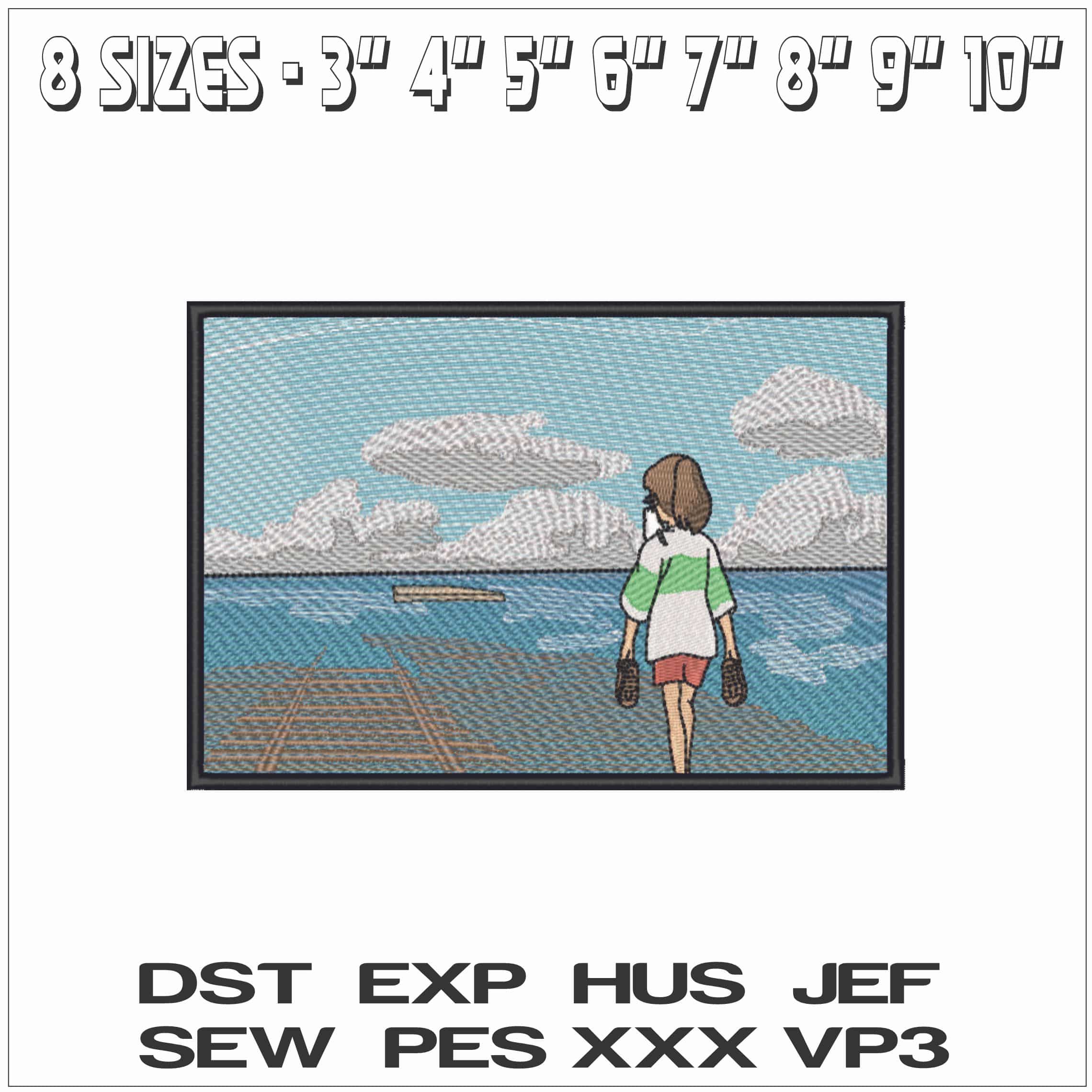 Spirited Away - Chihiro - Studio Ghilbil-Elegant embroidery design file - instant download — view 2