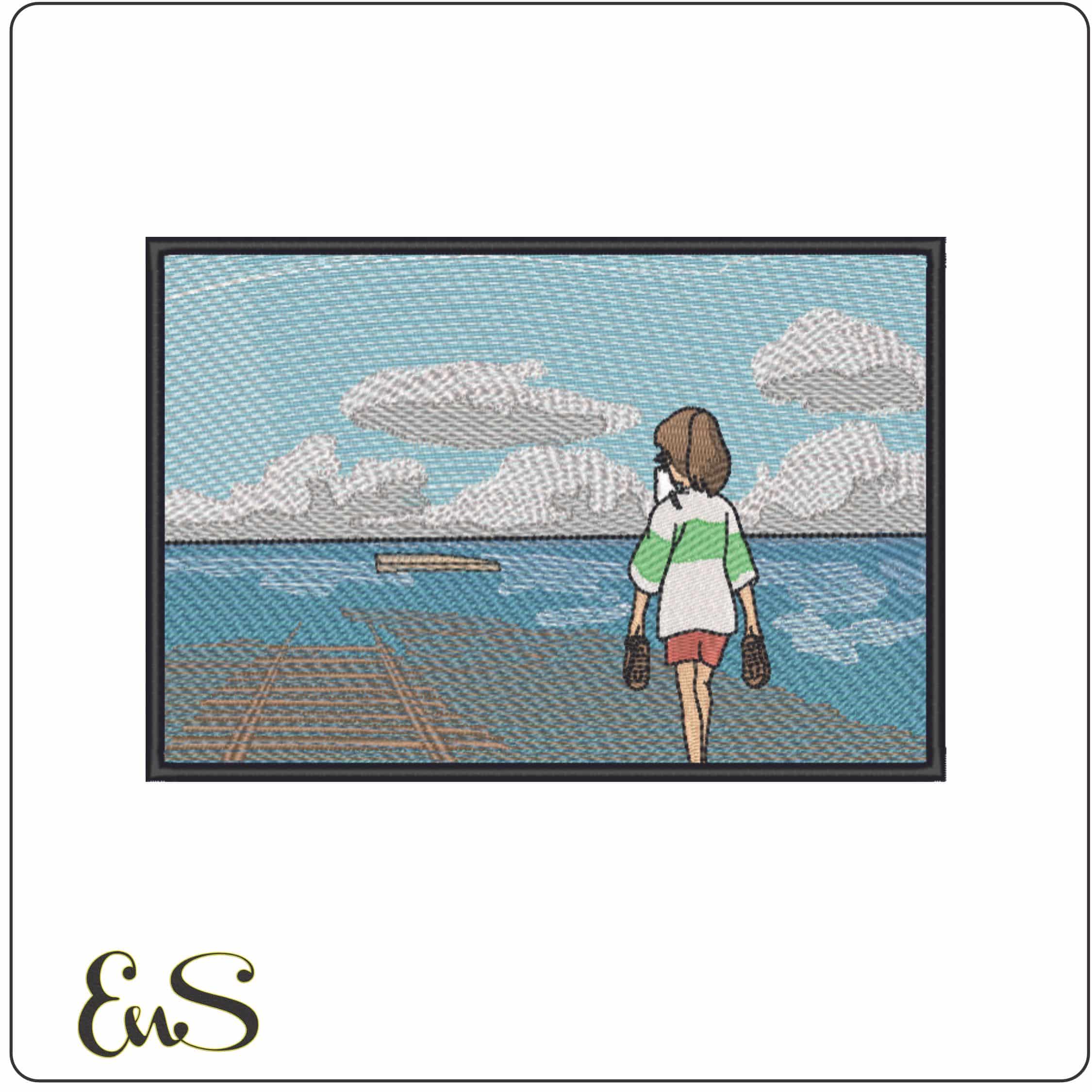Spirited Away - Chihiro - Studio Ghilbil-Elegant embroidery design file - instant download