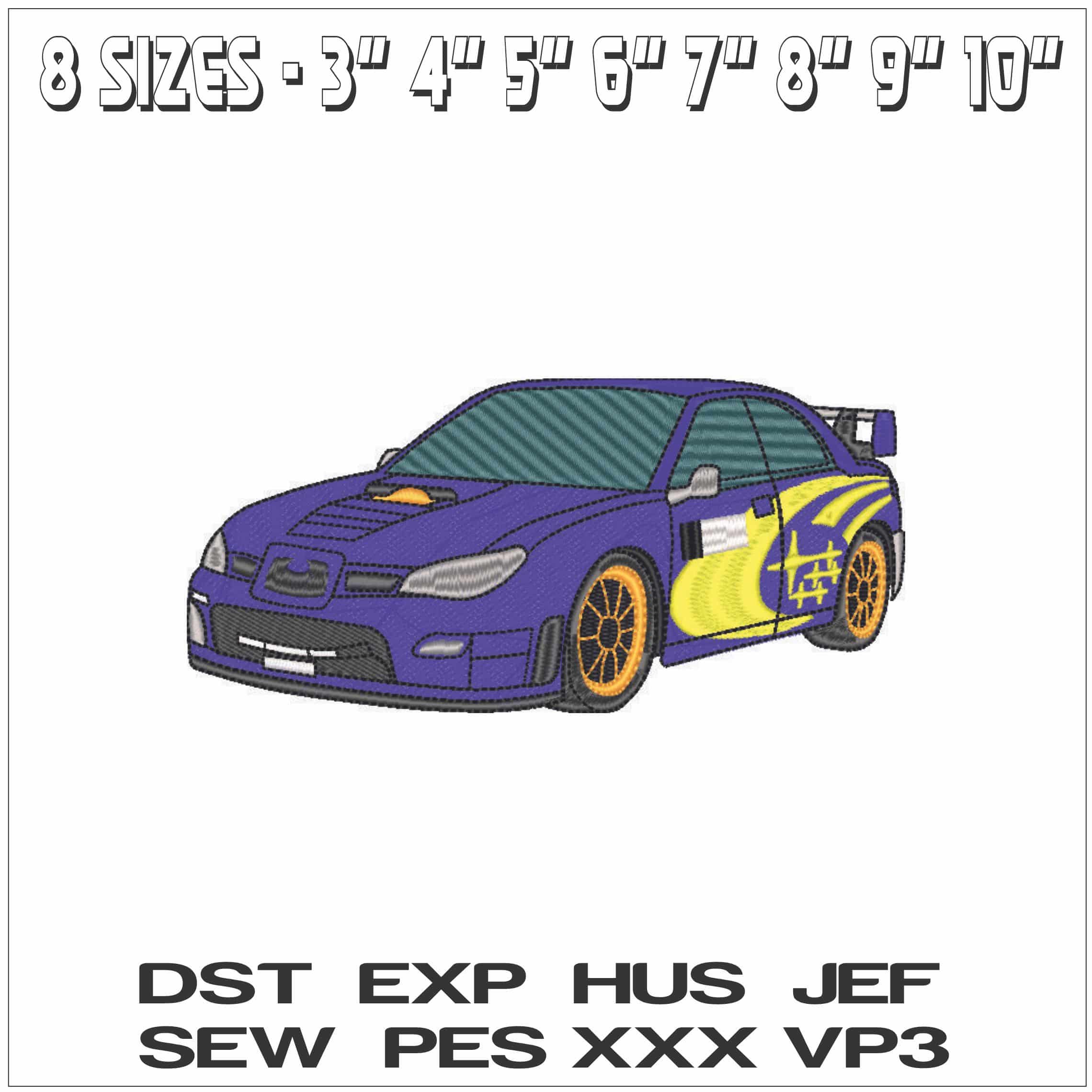 Subaru WRX-Elegant embroidery design file - instant download — view 2