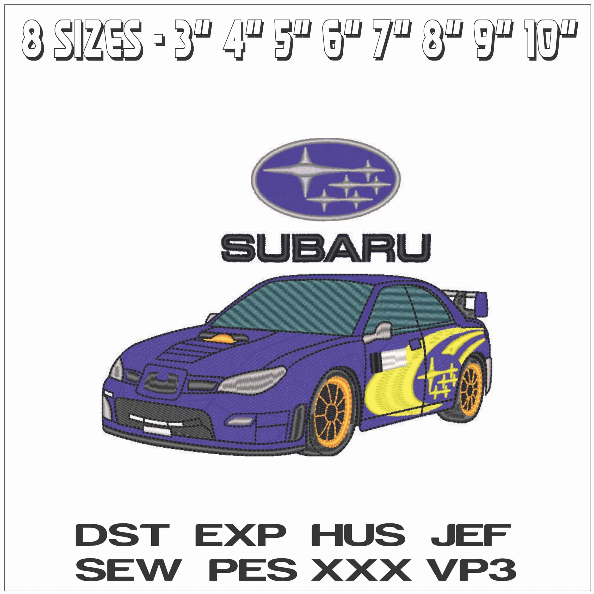 Subaru WRX with Logo-Elegant embroidery design file - instant download — view 2