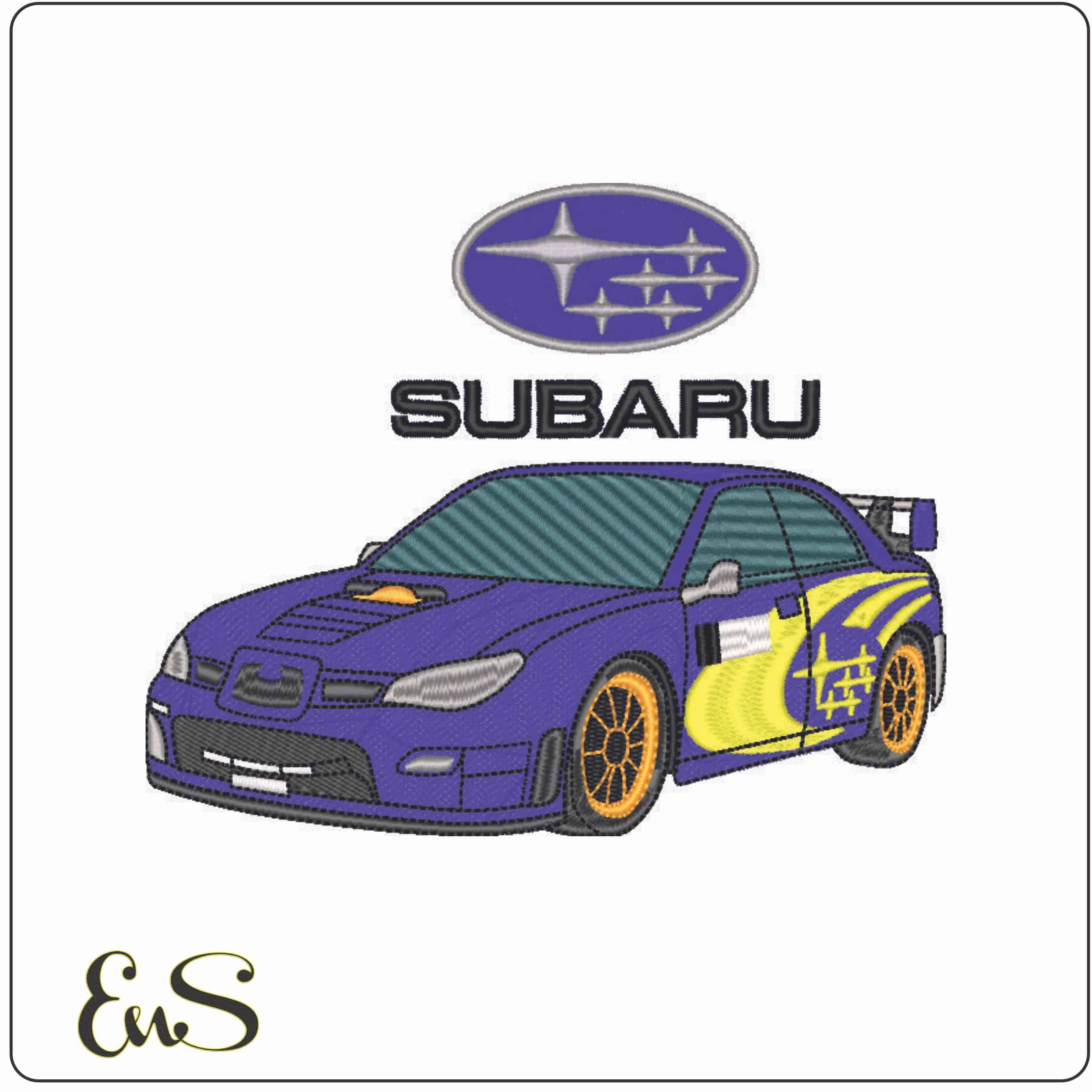Subaru WRX with Logo-Elegant embroidery design file - instant download