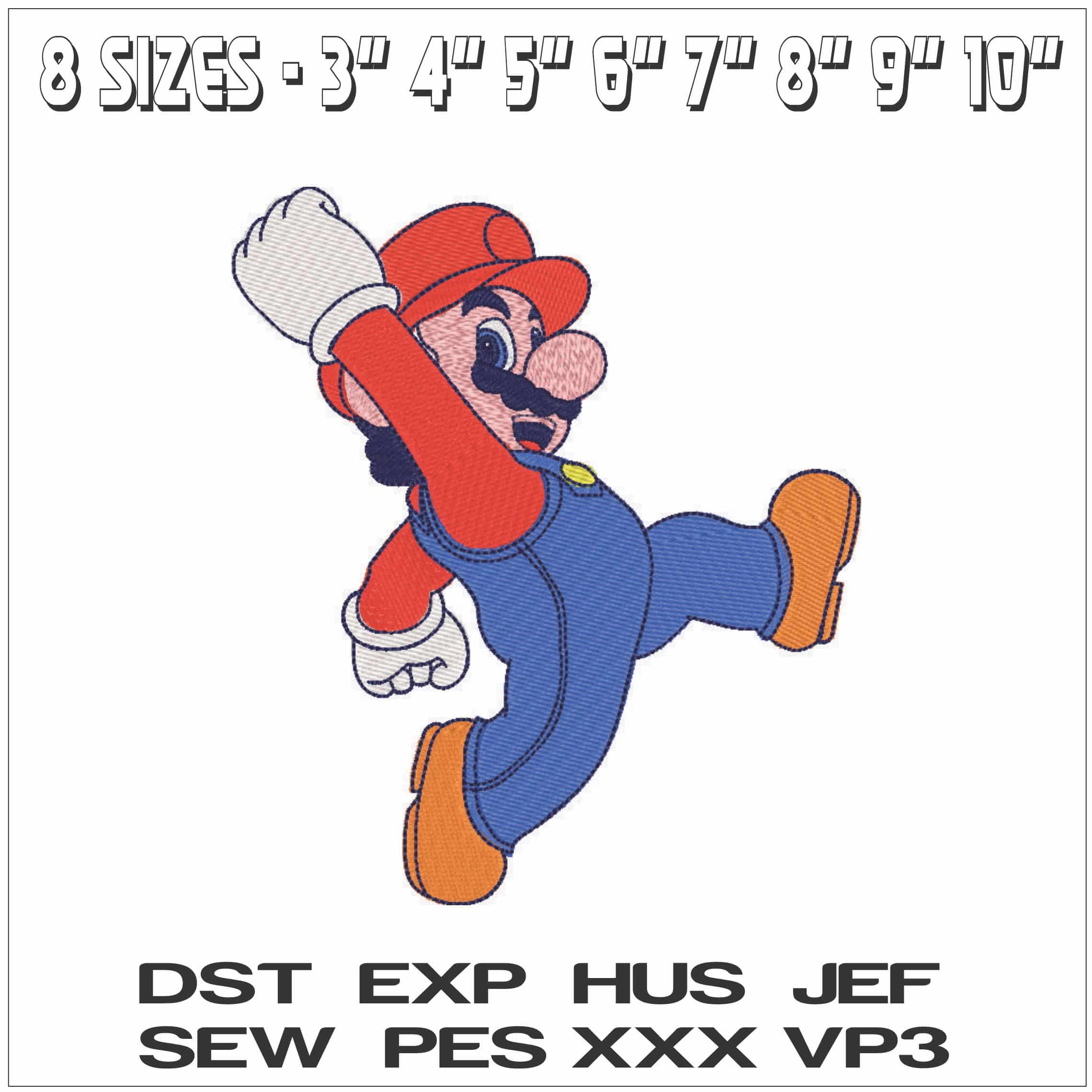 Super Mario RUNNING-Elegant embroidery design file - instant download — view 2