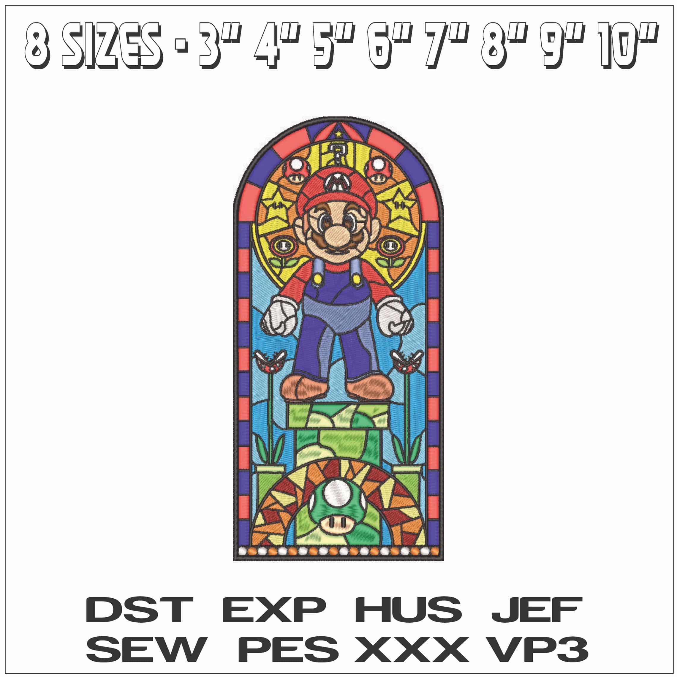 Super Mario Stained Glass-Elegant embroidery design file - instant download — view 2