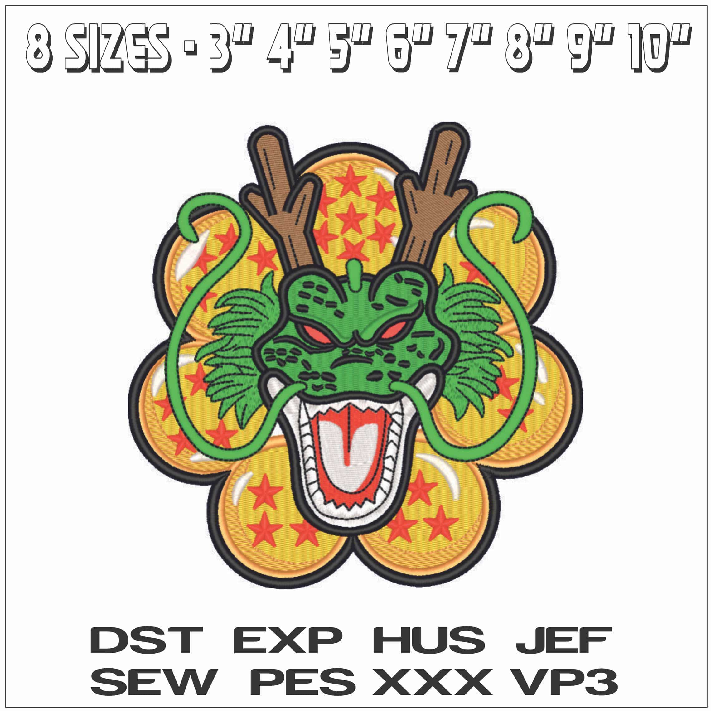 The Eternal Dragon - Dragon Ball - Anime-Elegant embroidery design file - instant download — view 2