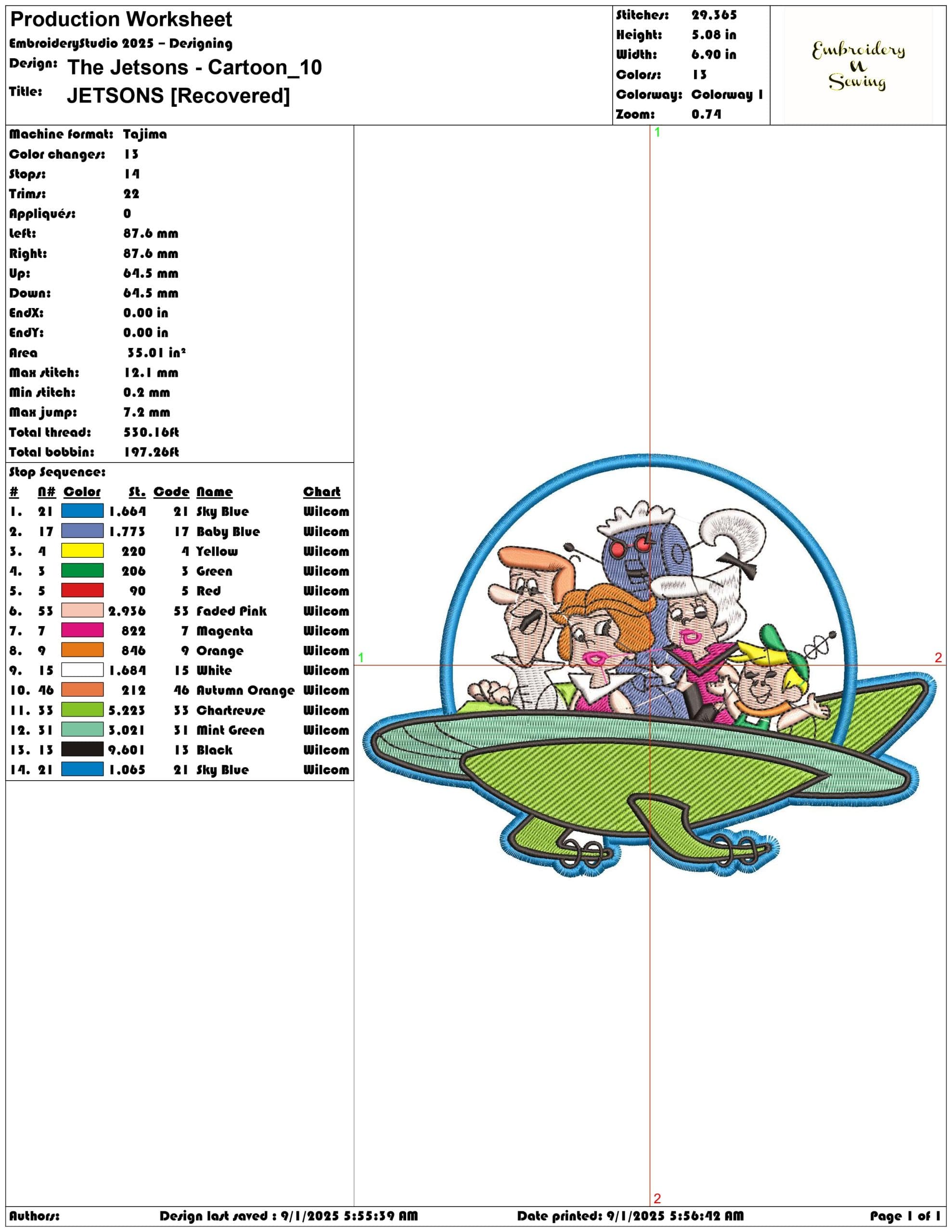 The Jetsons - Cartoon-Elegant embroidery design file - instant download — view 3