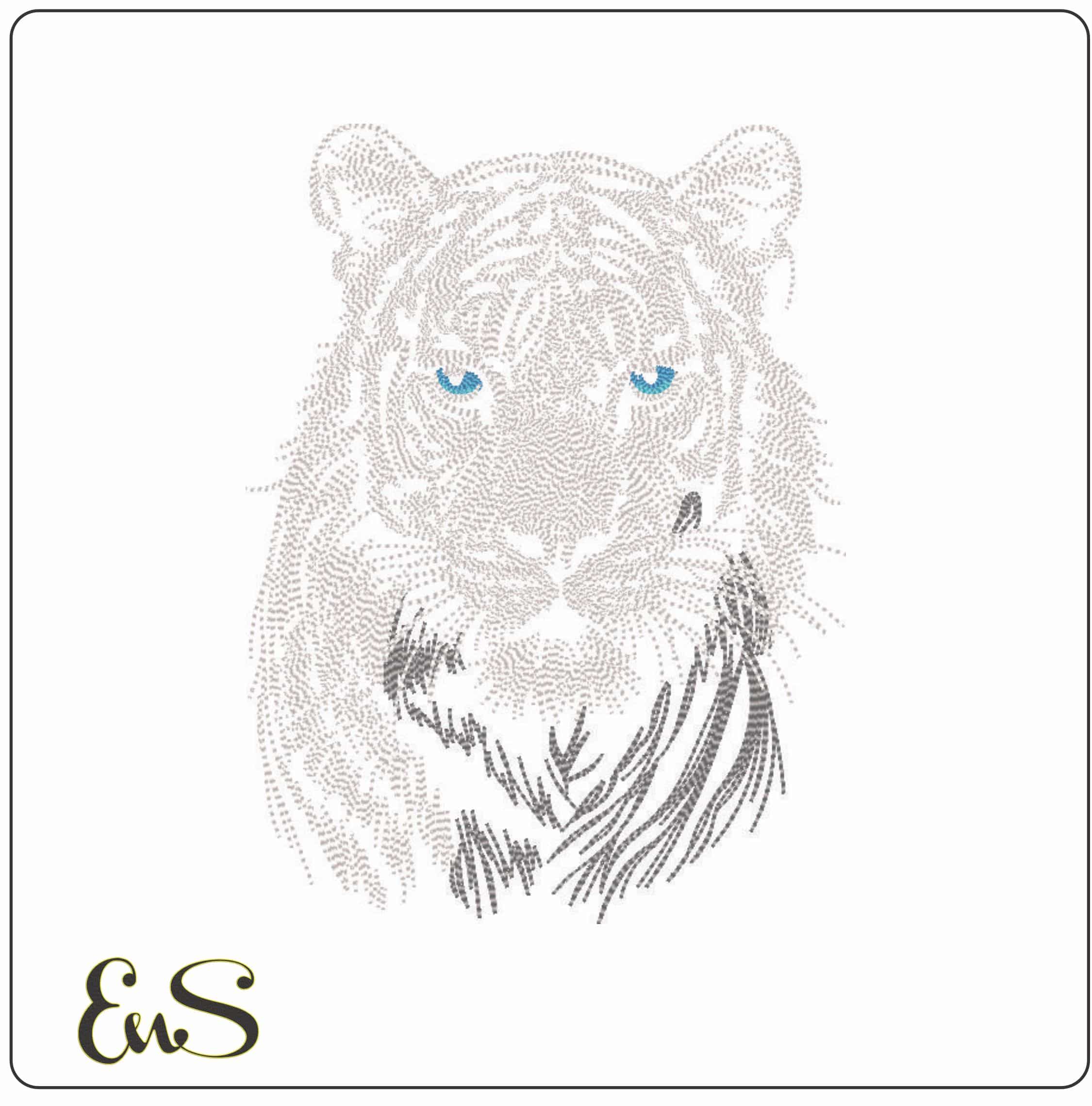Tiger Face Line Art-Elegant embroidery design file - instant download