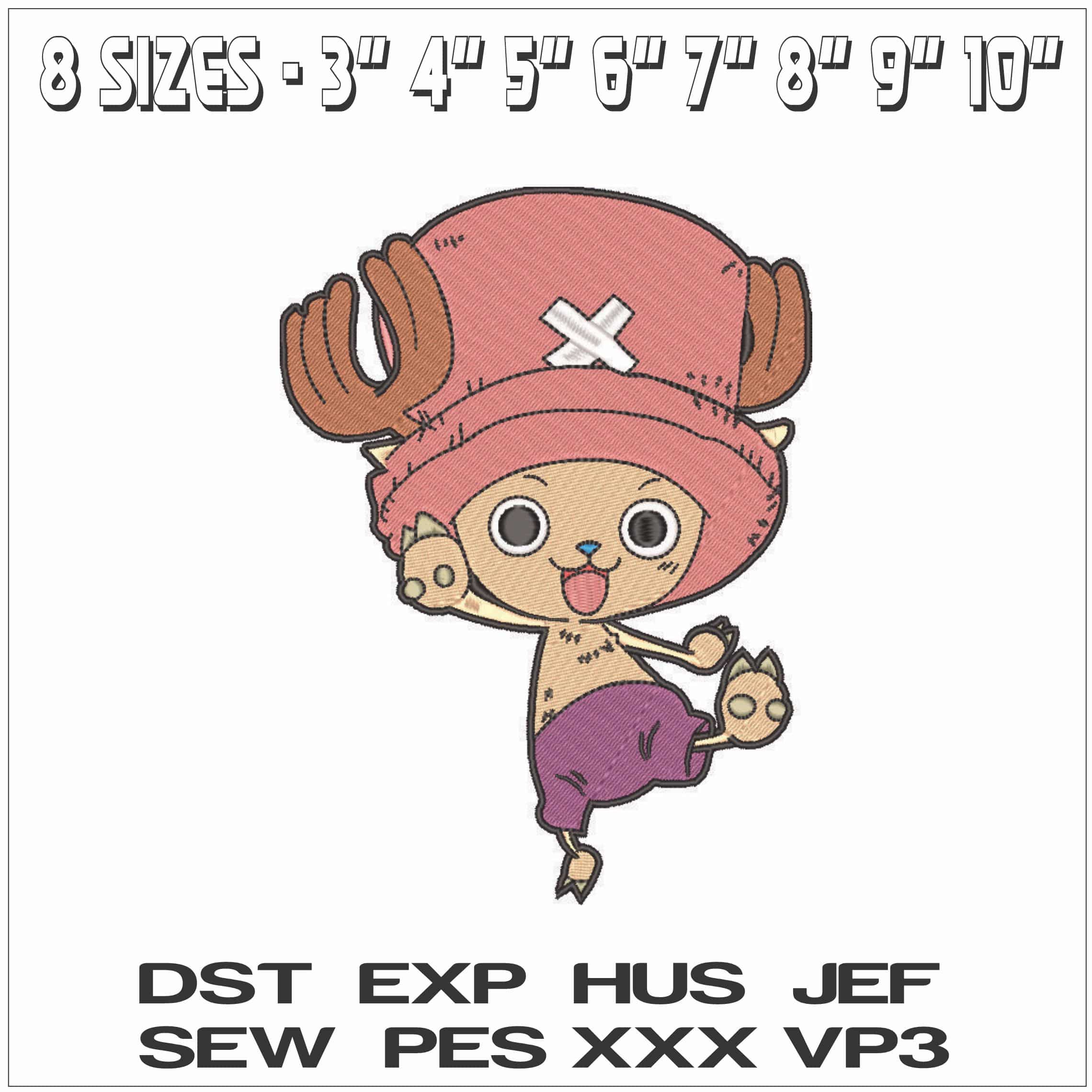 Tony Chopper - One Piece  - Anime-Elegant embroidery design file - instant download — view 2