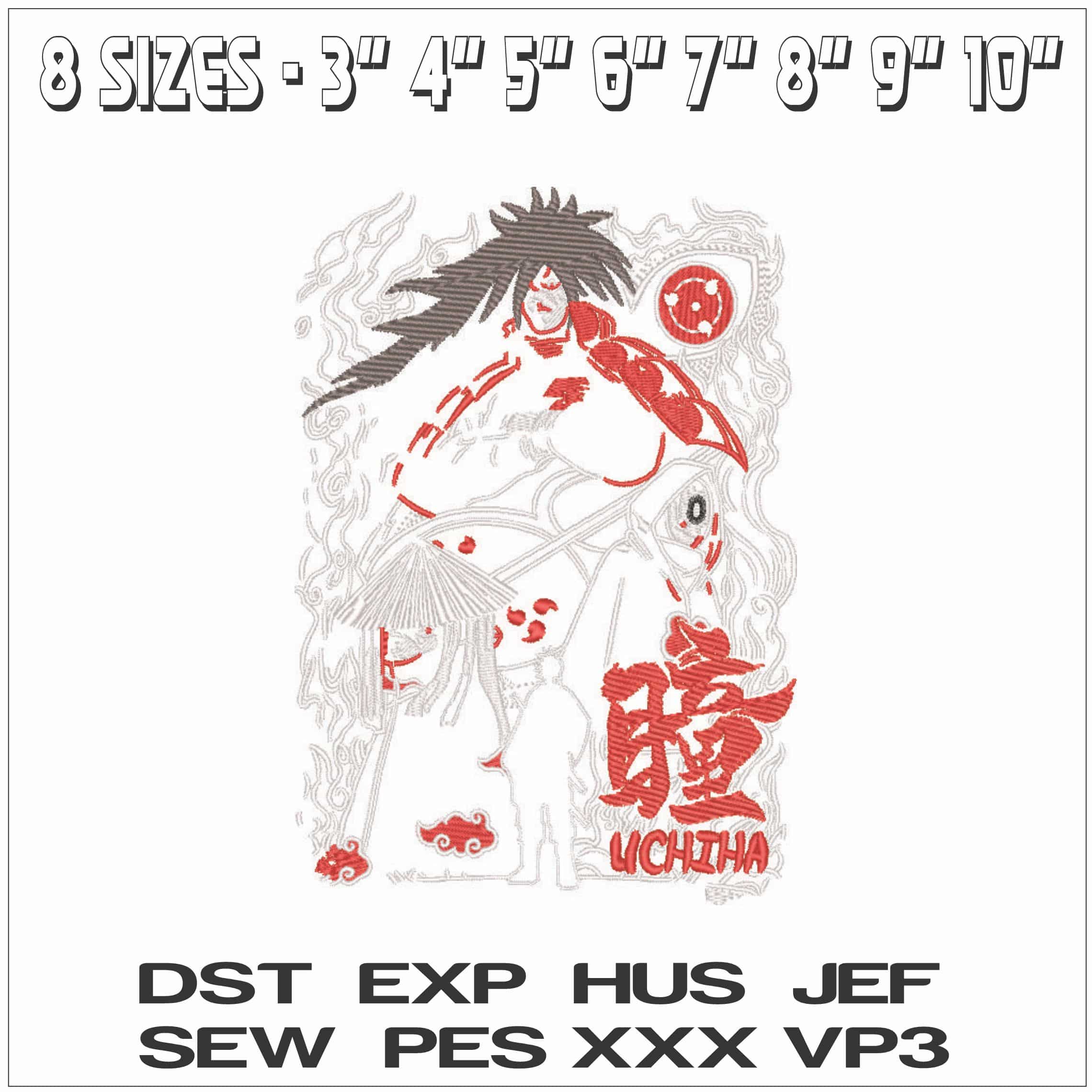 Uchiha Clan - Naruto - Anime-Elegant embroidery design file - instant download — view 2