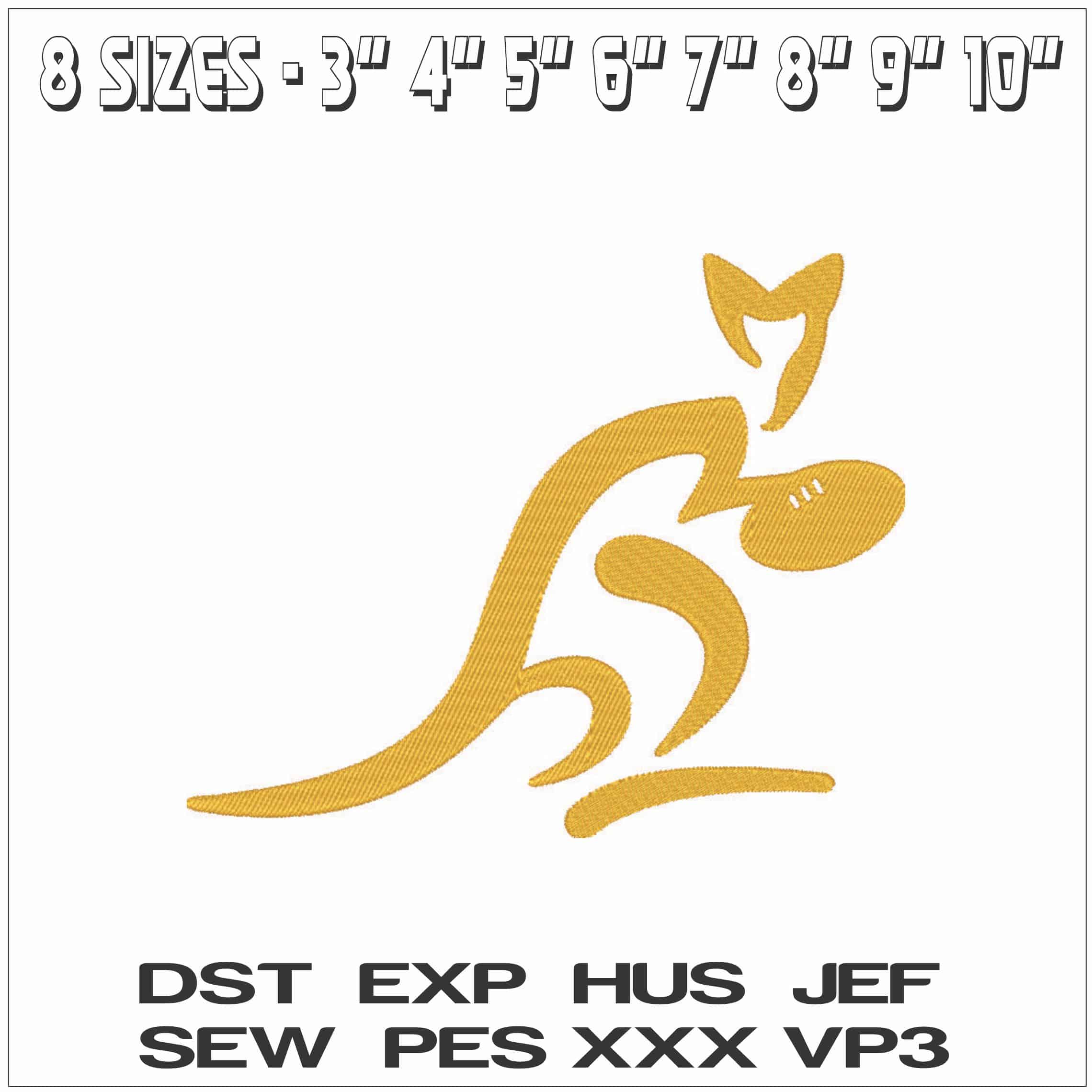 Wallabies Rugby-Elegant embroidery design file - instant download — view 2