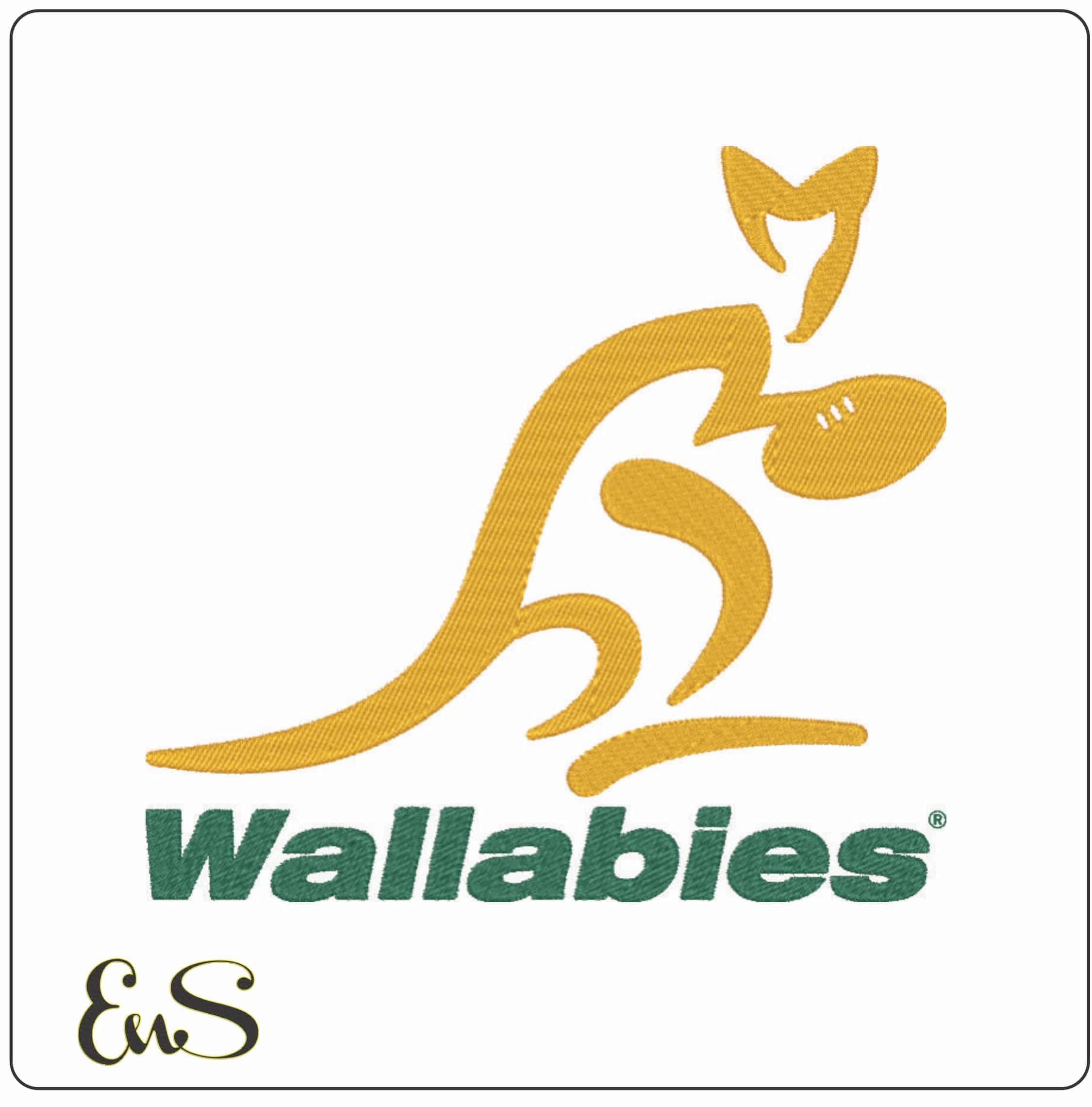 Wallabies Rugby with Name-Elegant embroidery design file - instant download