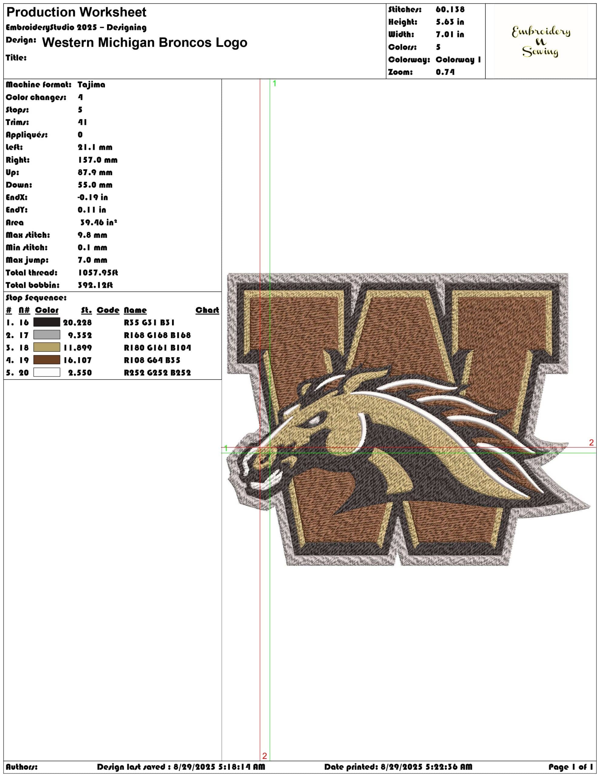 Western Michigan Broncos-Elegant embroidery design file - instant download — view 3