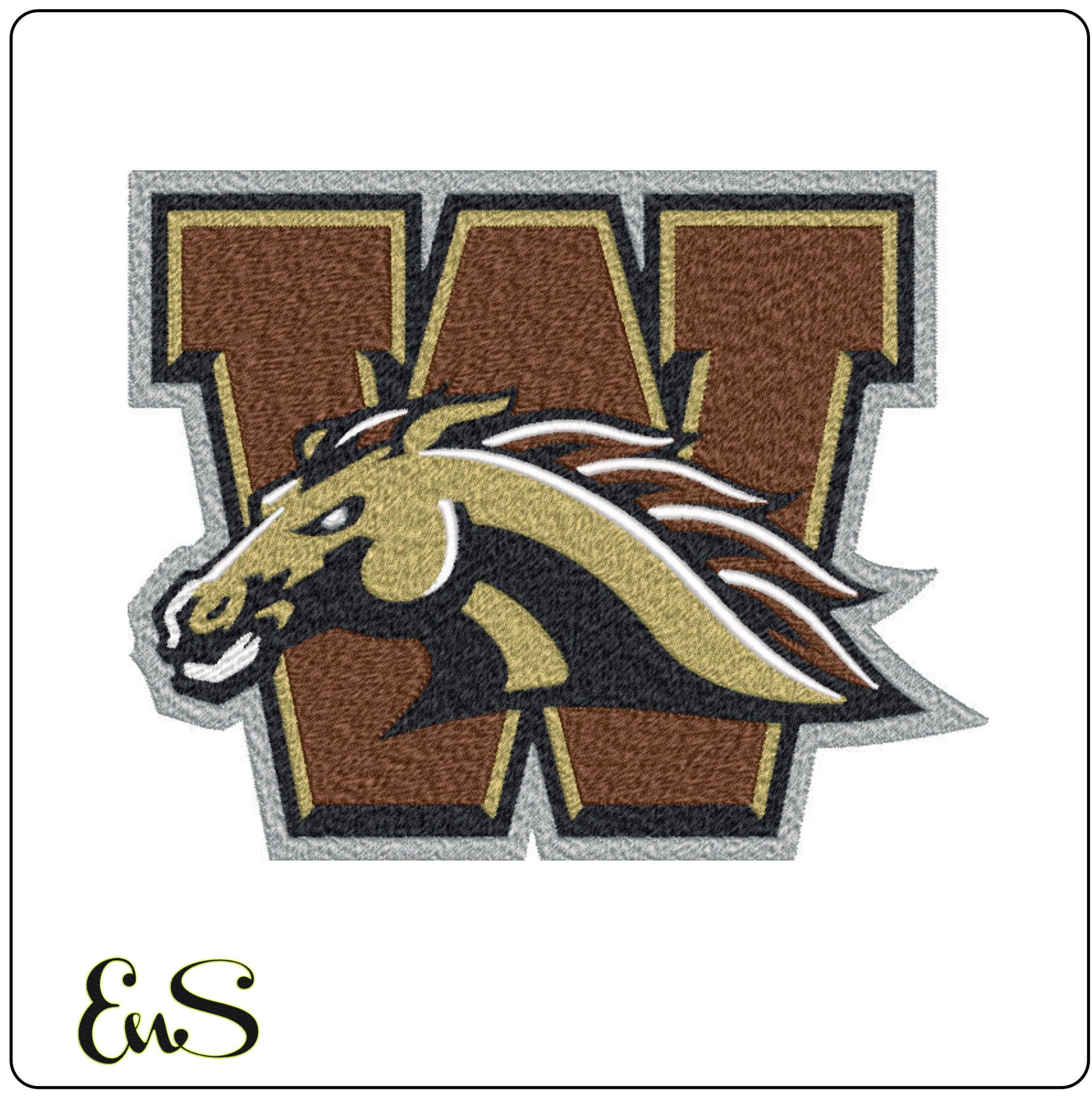 Western Michigan Broncos-Elegant embroidery design file - instant download