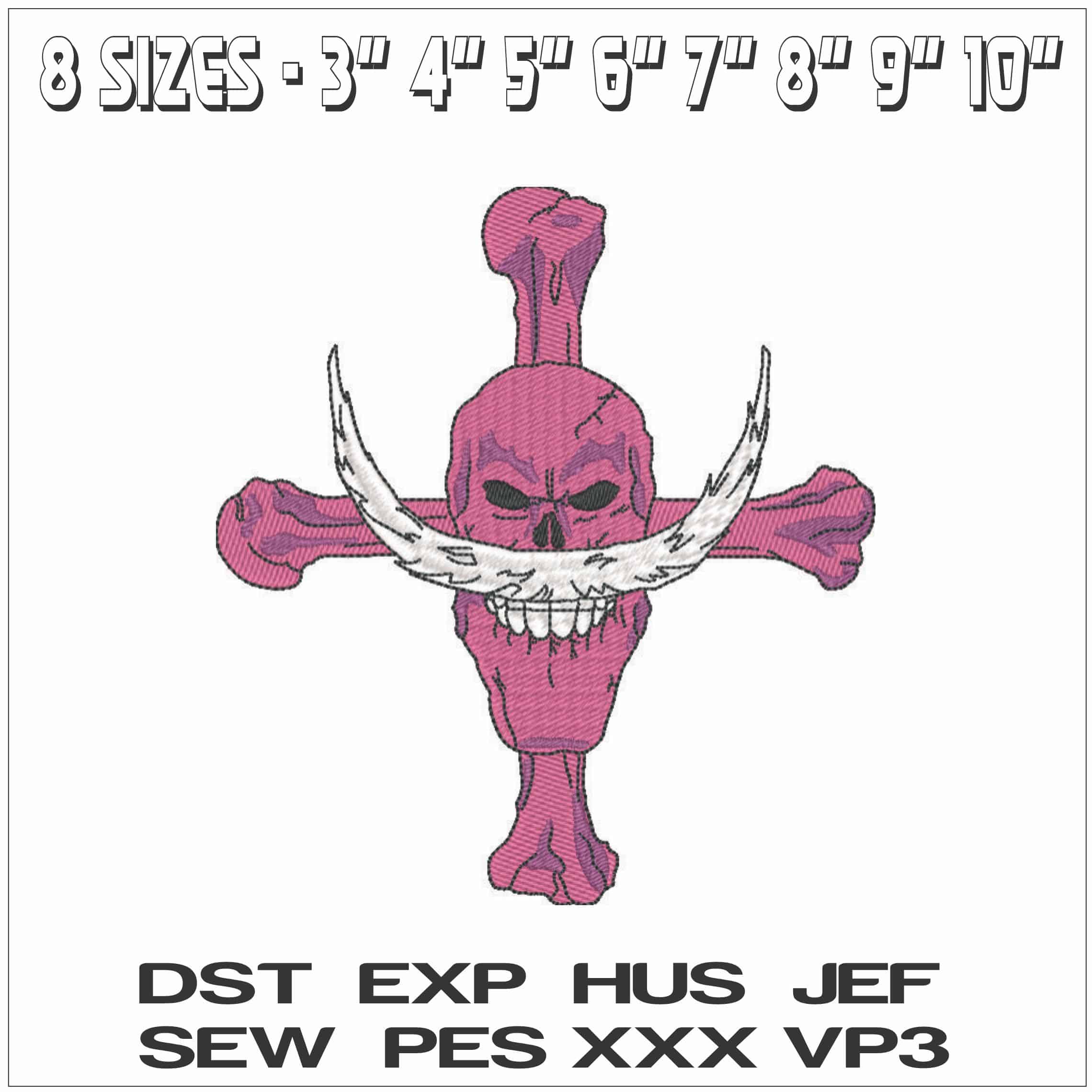 Whitebeard Pirates Flag - One Piece - Anime-Elegant embroidery design file - instant download — view 2