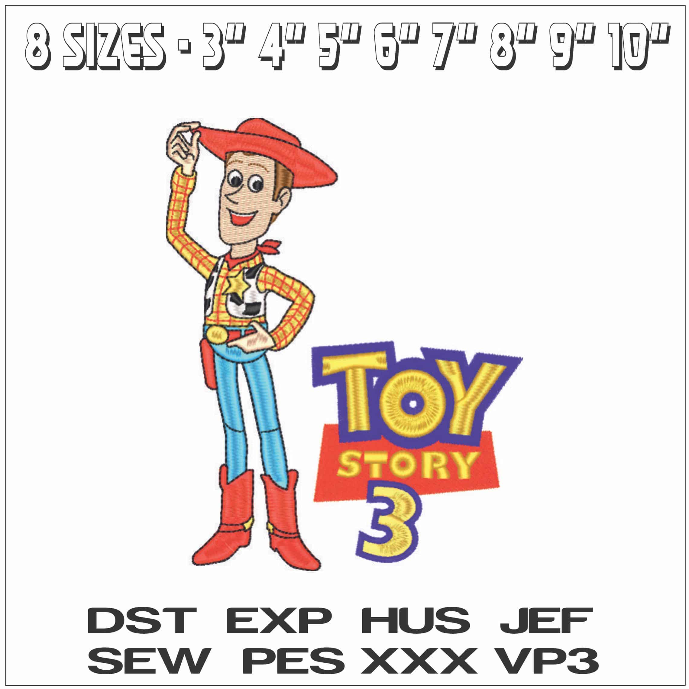 Woody - Toy Story 3-Elegant embroidery design file - instant download — view 2