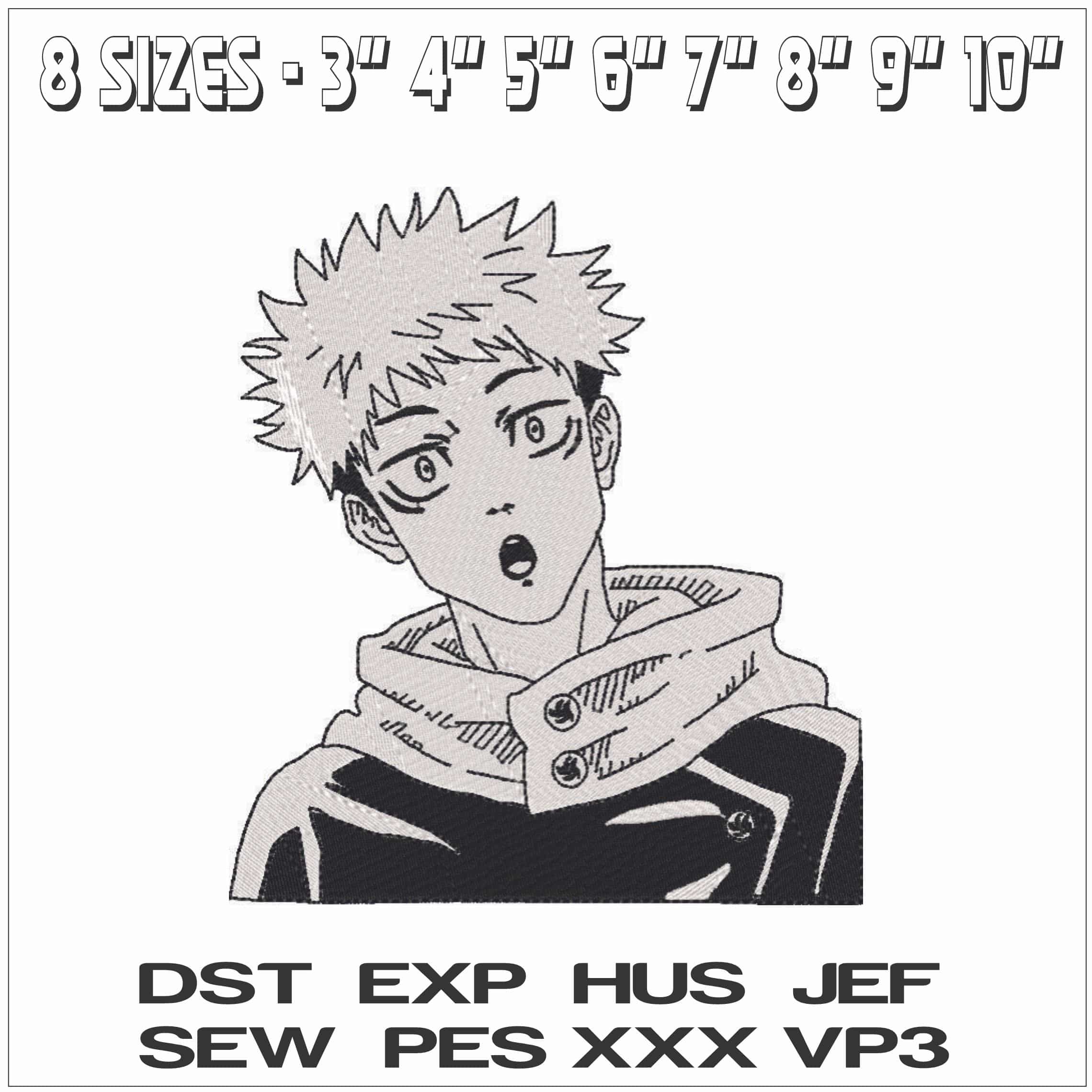 Yuji Itadori - Jujutsu Kaisen - Anime-Elegant embroidery design file - instant download — view 2