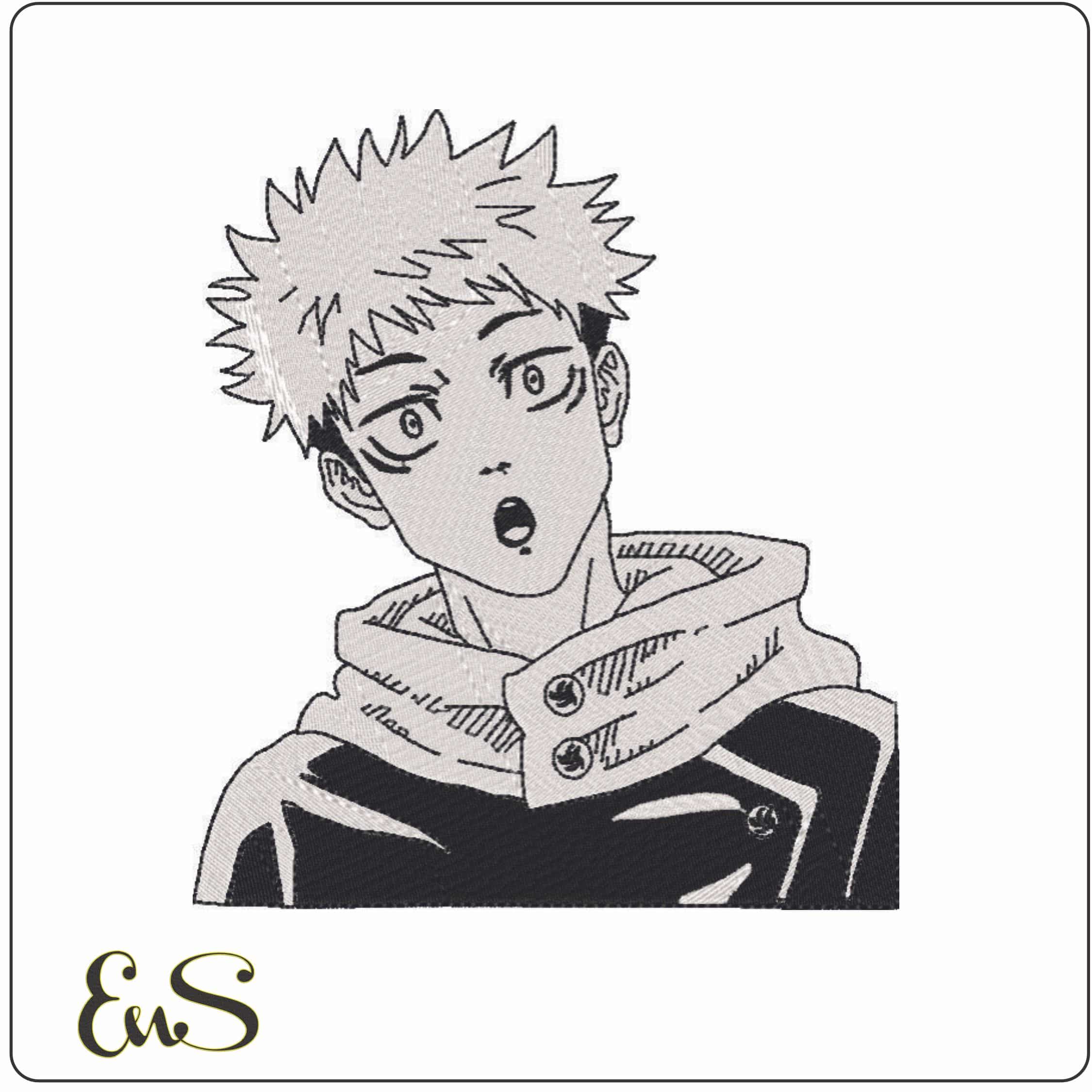 Yuji Itadori - Jujutsu Kaisen - Anime-Elegant embroidery design file - instant download