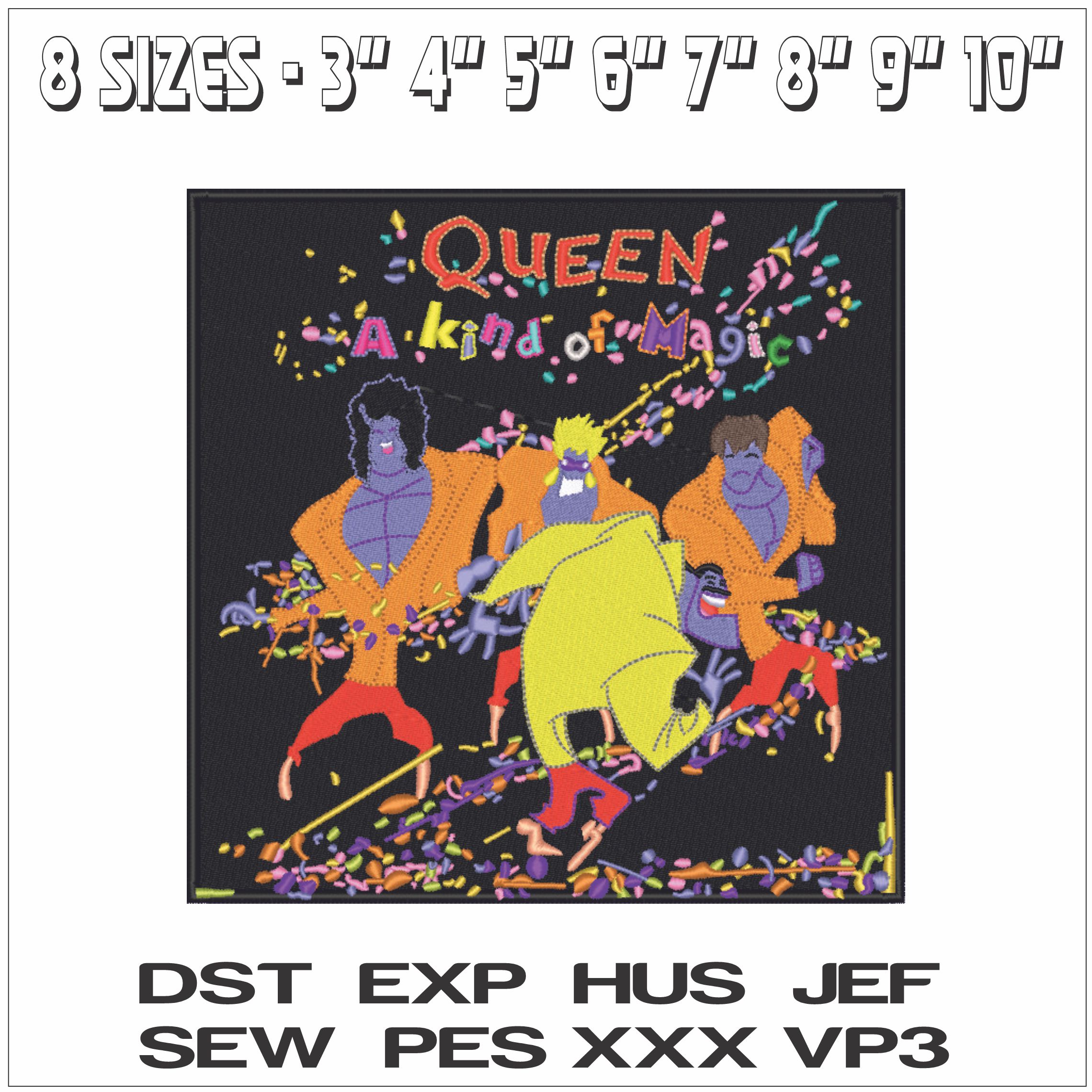 A Kind of Magic - Queen Album-Elegant embroidery design file - instant download — view 2