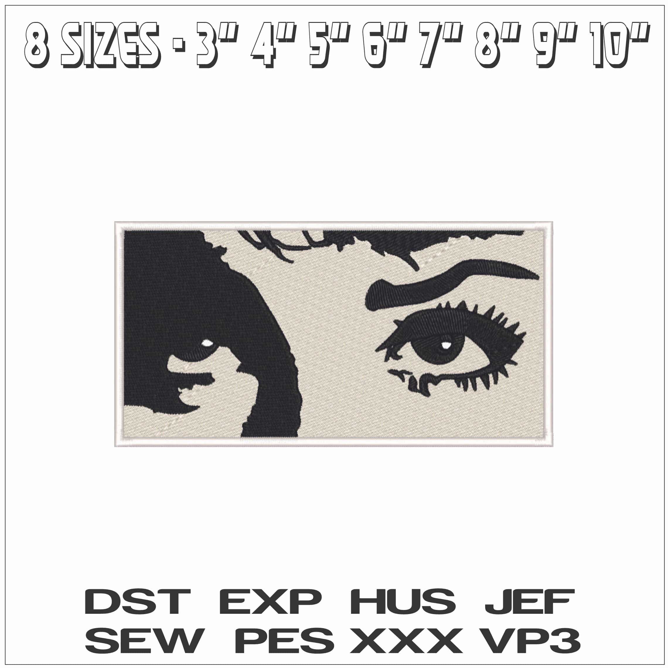 Audrey Hepburn Eyes in Frame-Elegant embroidery design file - instant download — view 2