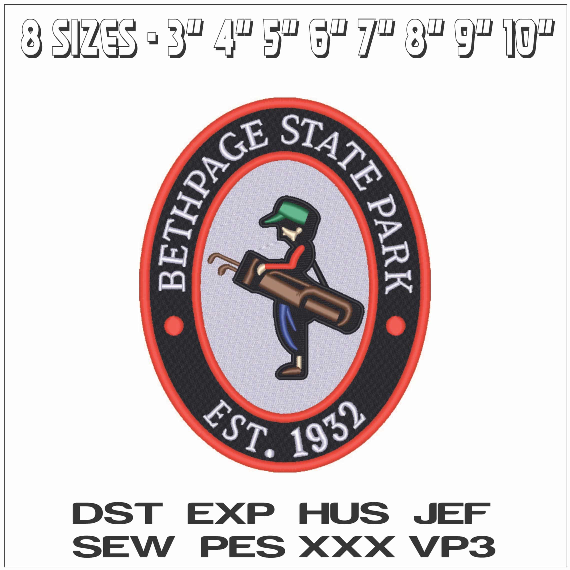Bethpage Black-Elegant embroidery design file - instant download — view 2