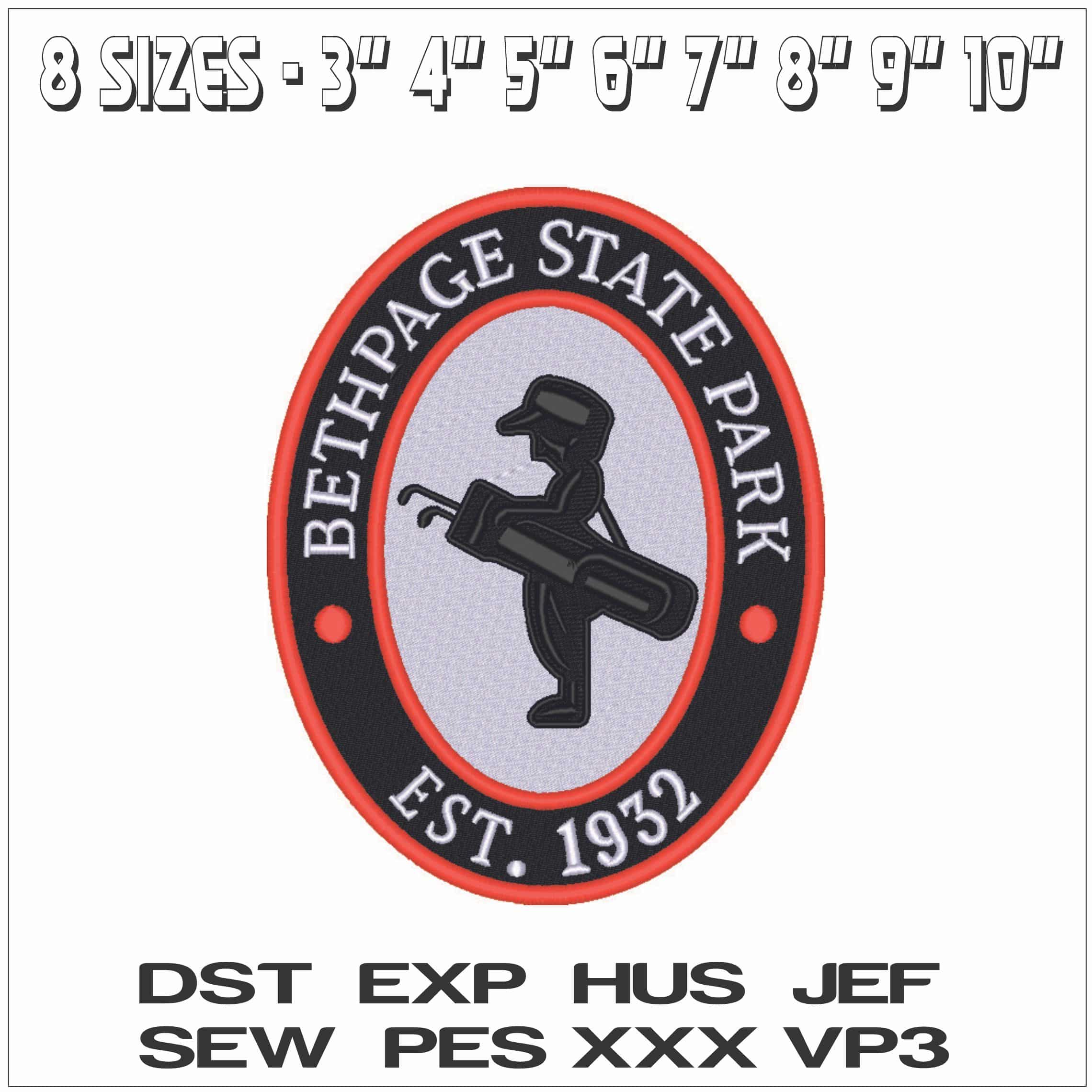 Bethpage Black Logo-Elegant embroidery design file - instant download — view 2