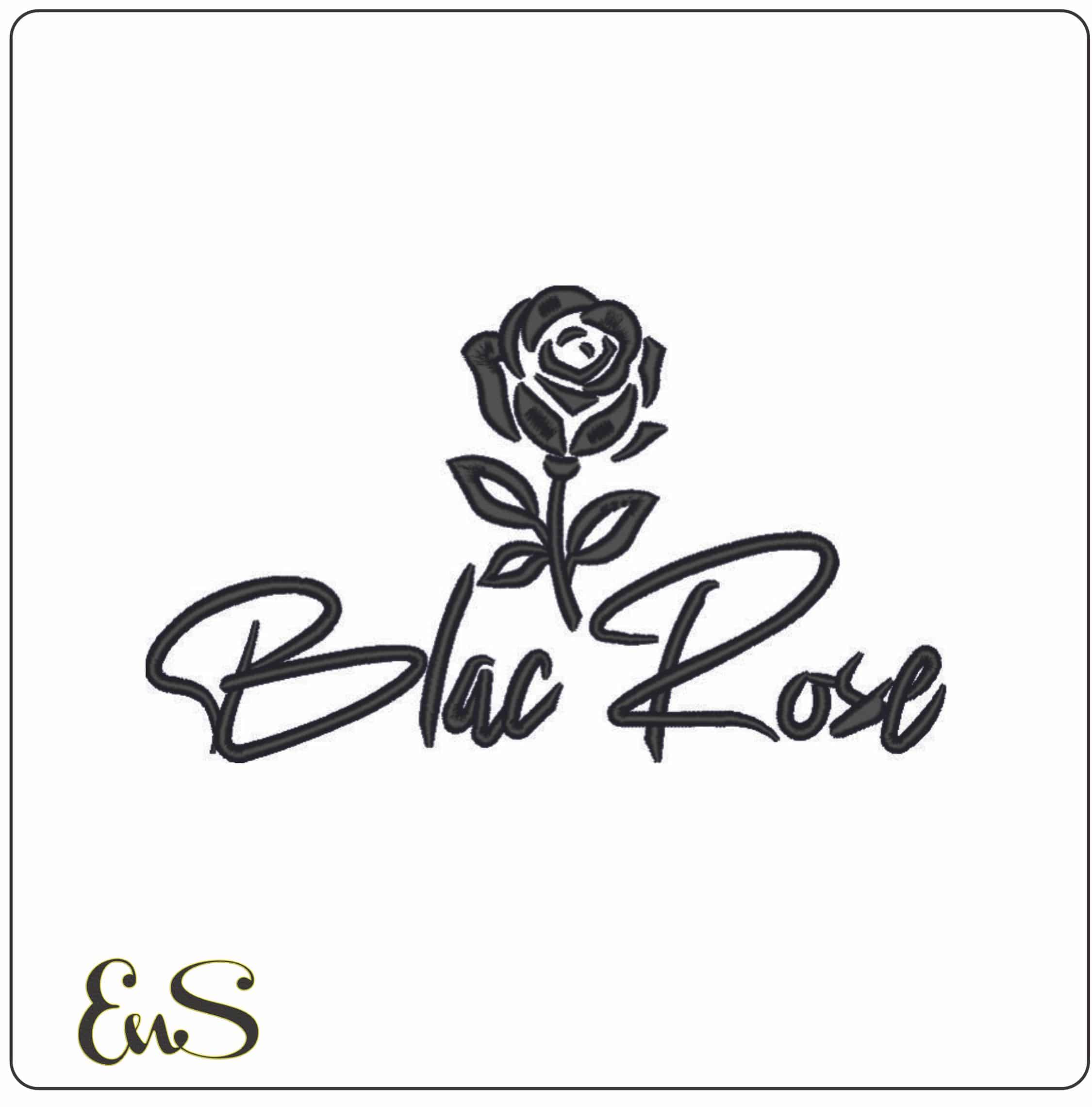 Blac Rose with Rose-Elegant embroidery design file - instant download