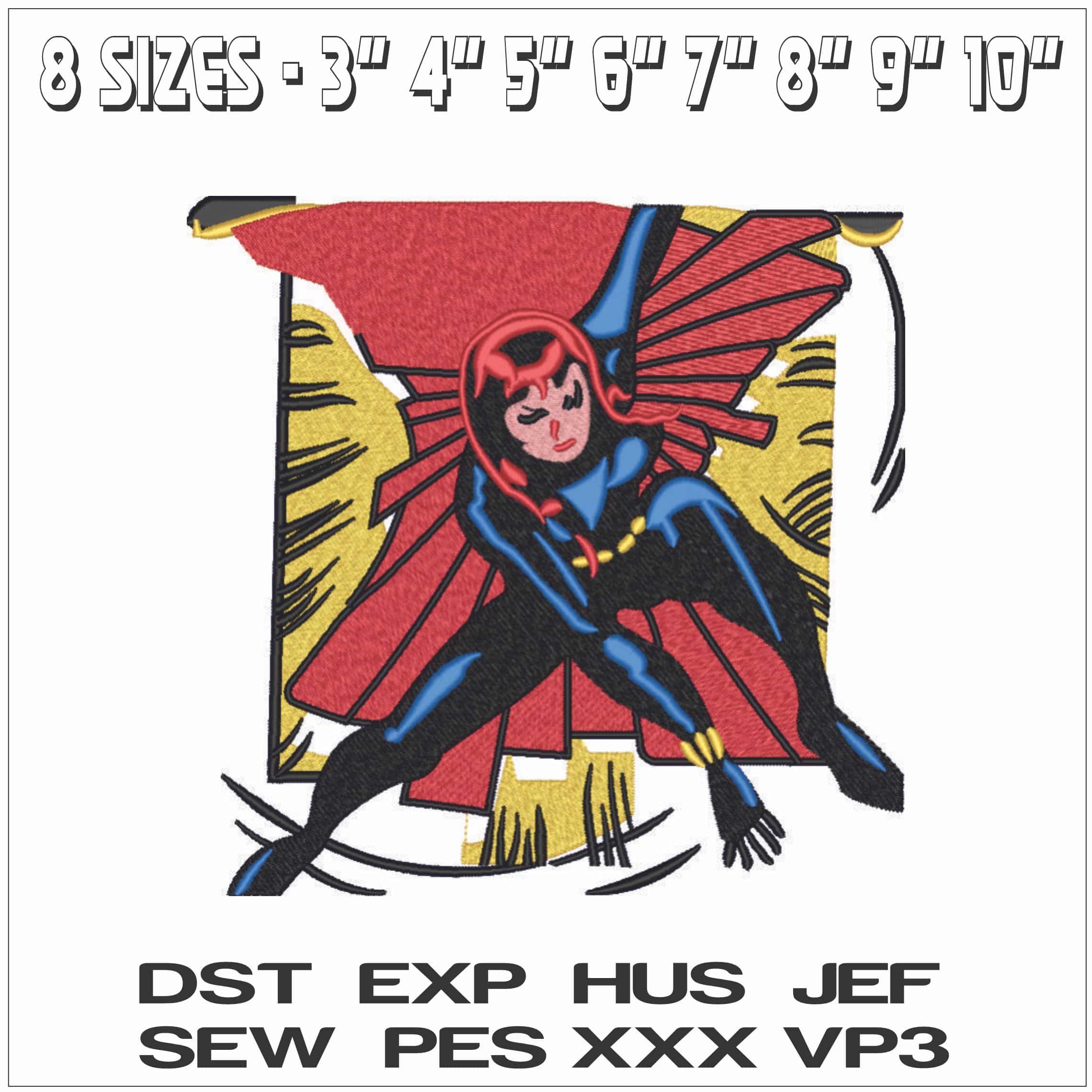Black Widow Natasha Romanoff - Marvel Comics-Elegant embroidery design file - instant download — view 2