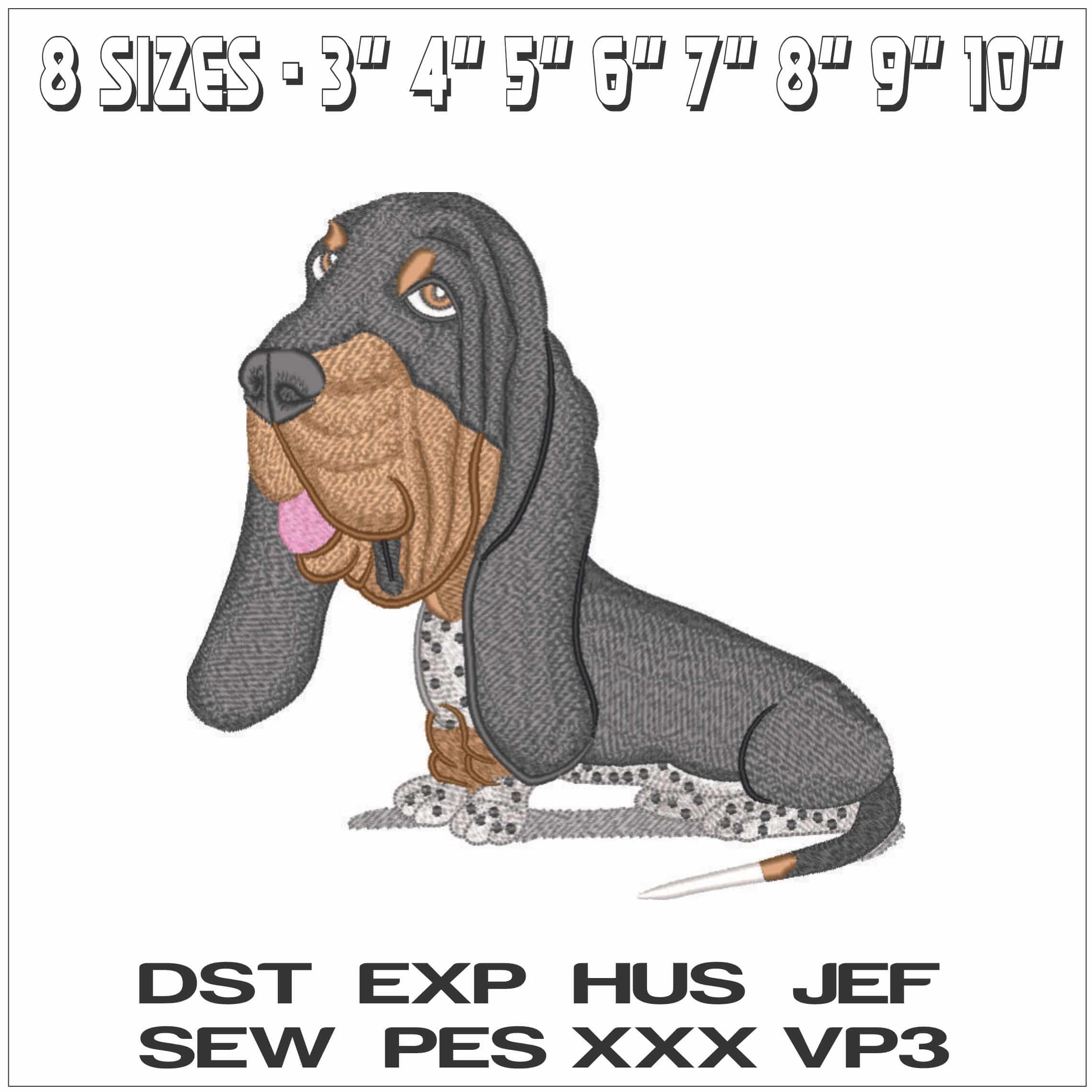 Blood Hound-Elegant embroidery design file - instant download — view 2