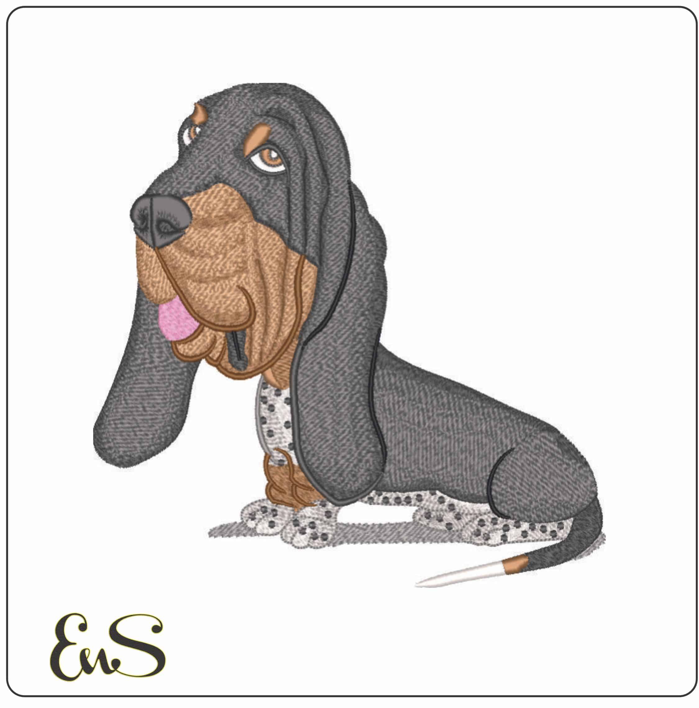 Blood Hound-Elegant embroidery design file - instant download