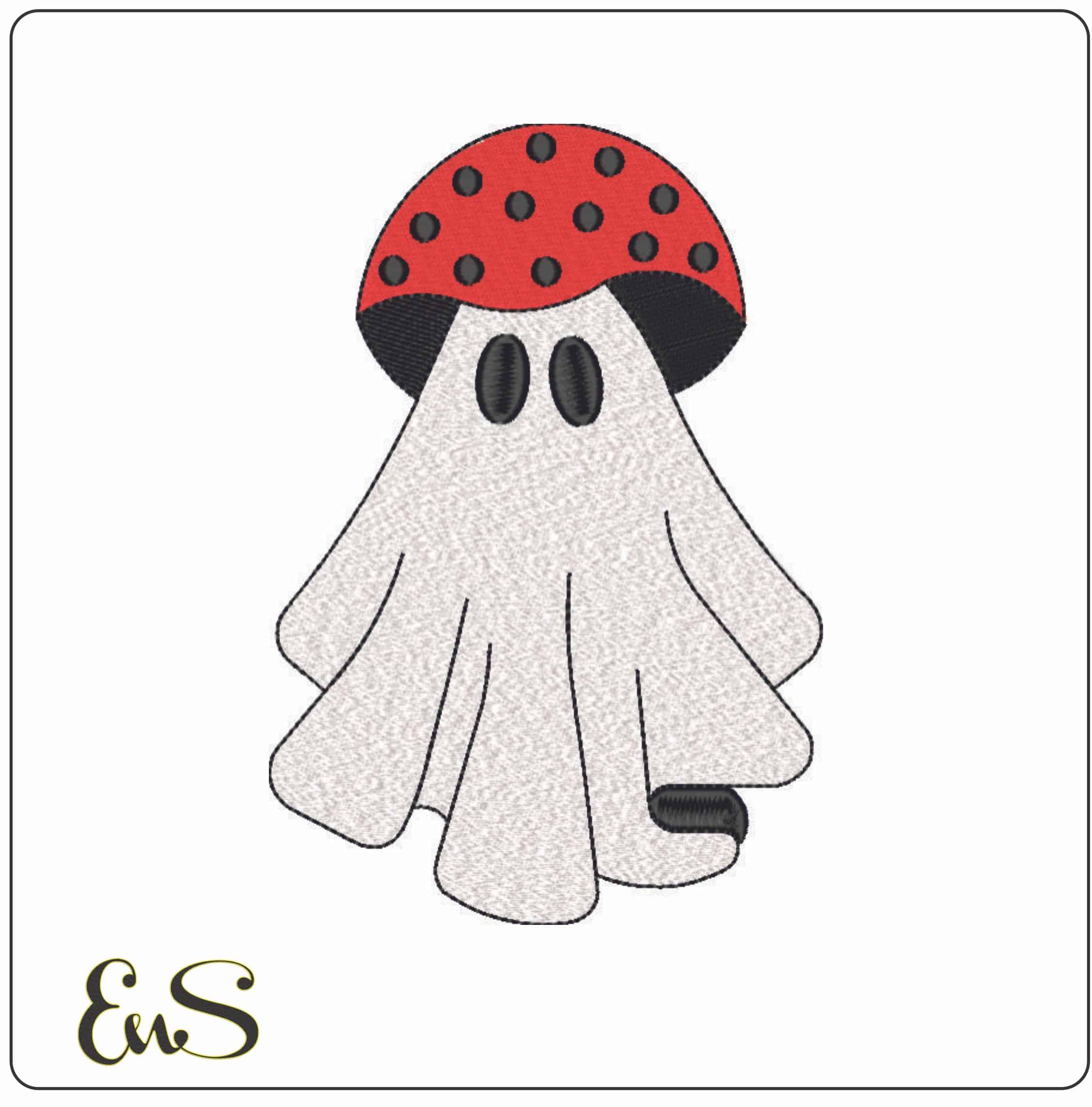 Boo Ghosts as Lady Bug Mushroom-Elegant embroidery design file - instant download