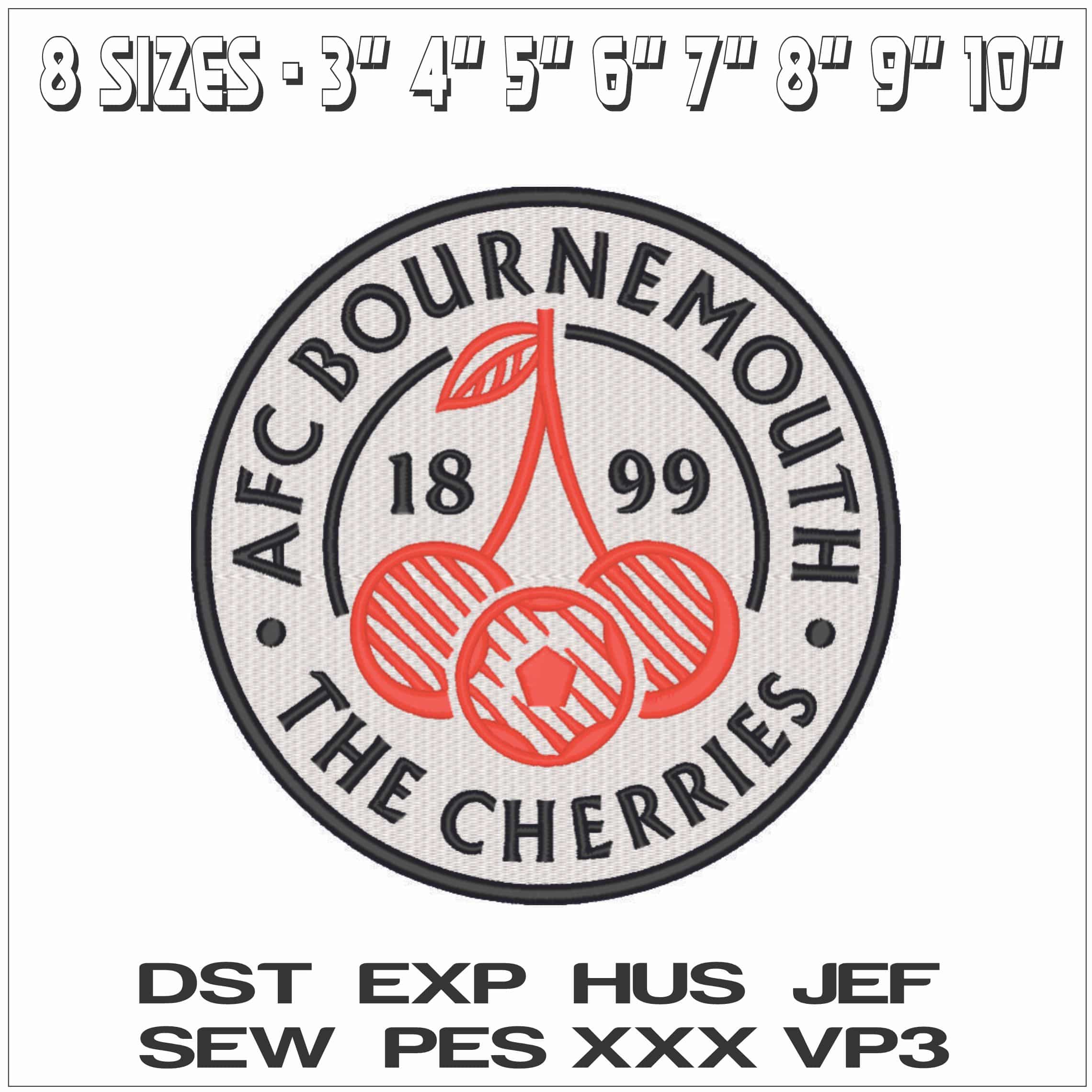Bournemouth FC-Elegant embroidery design file - instant download — view 2
