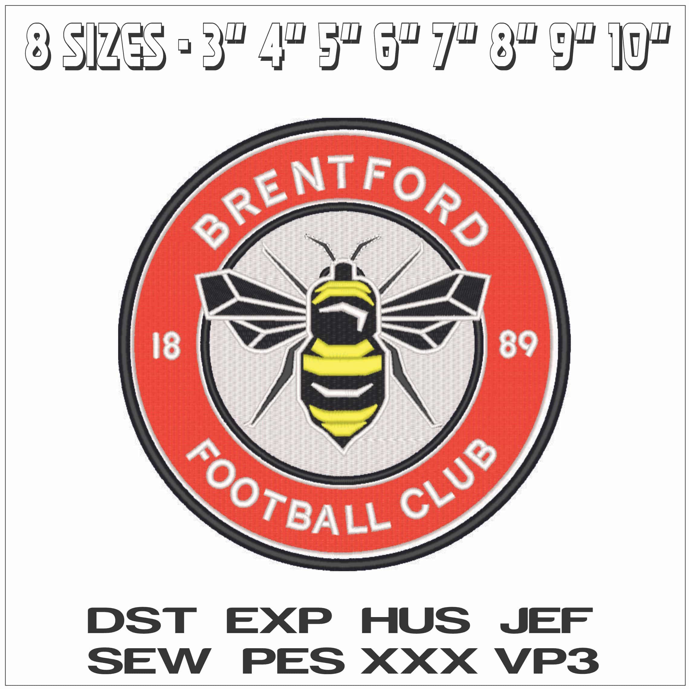 Brentford Football Club-Elegant embroidery design file - instant download — view 2